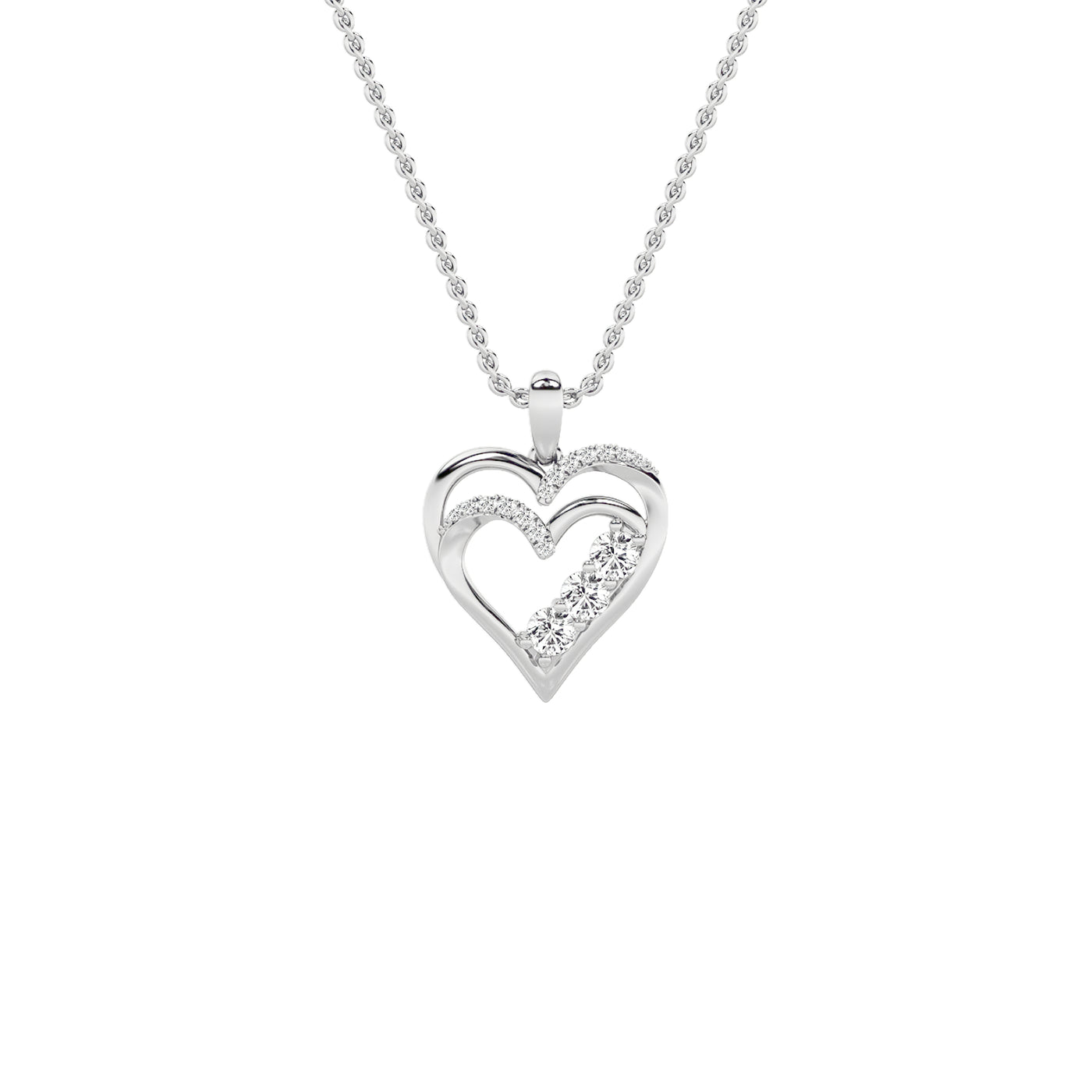 14KW 1ct F+ VS+ Lab Diamond Pendant Radiant Chic