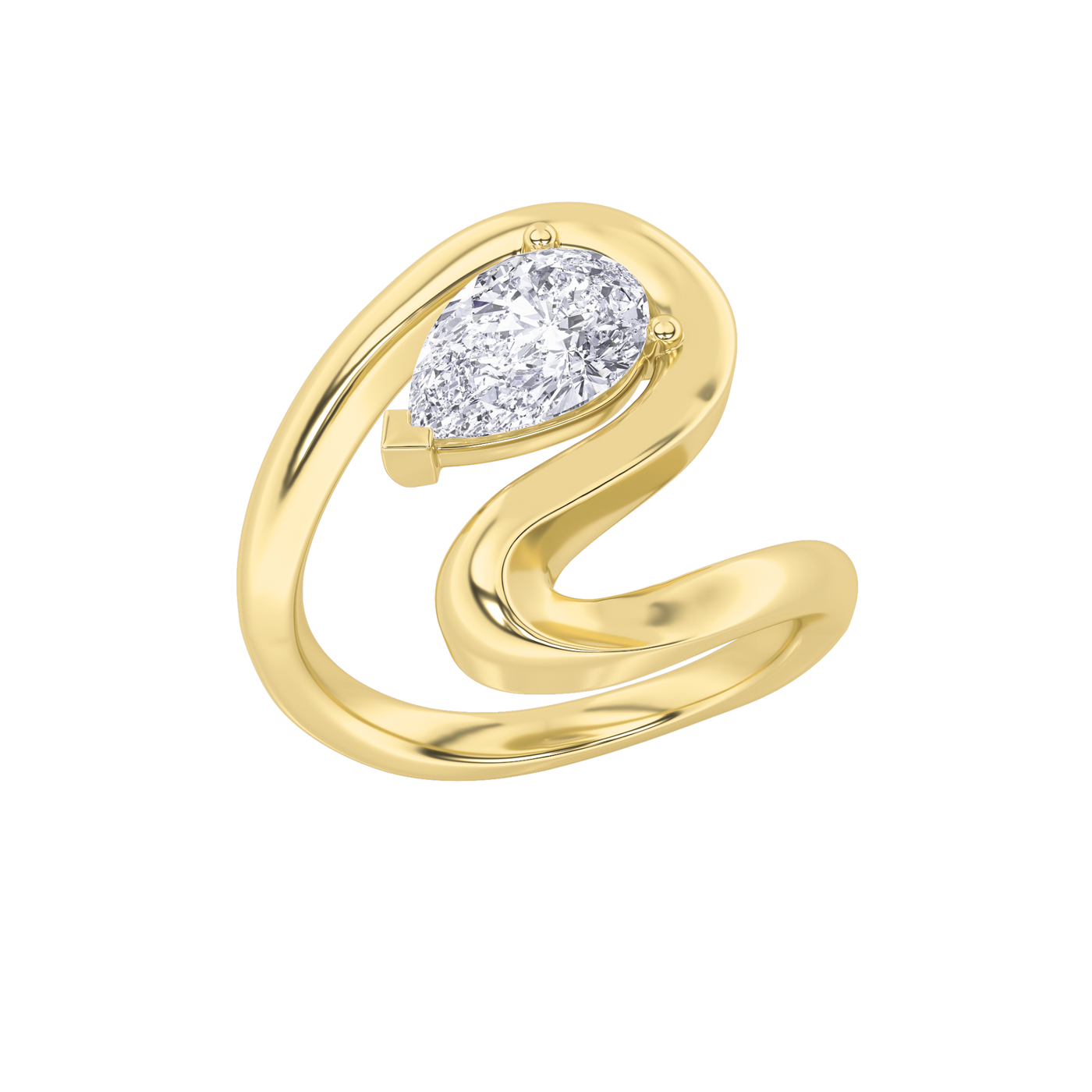14K Yellow Gold 1.5ct Lab Diamond PavÃ© Statement Ring