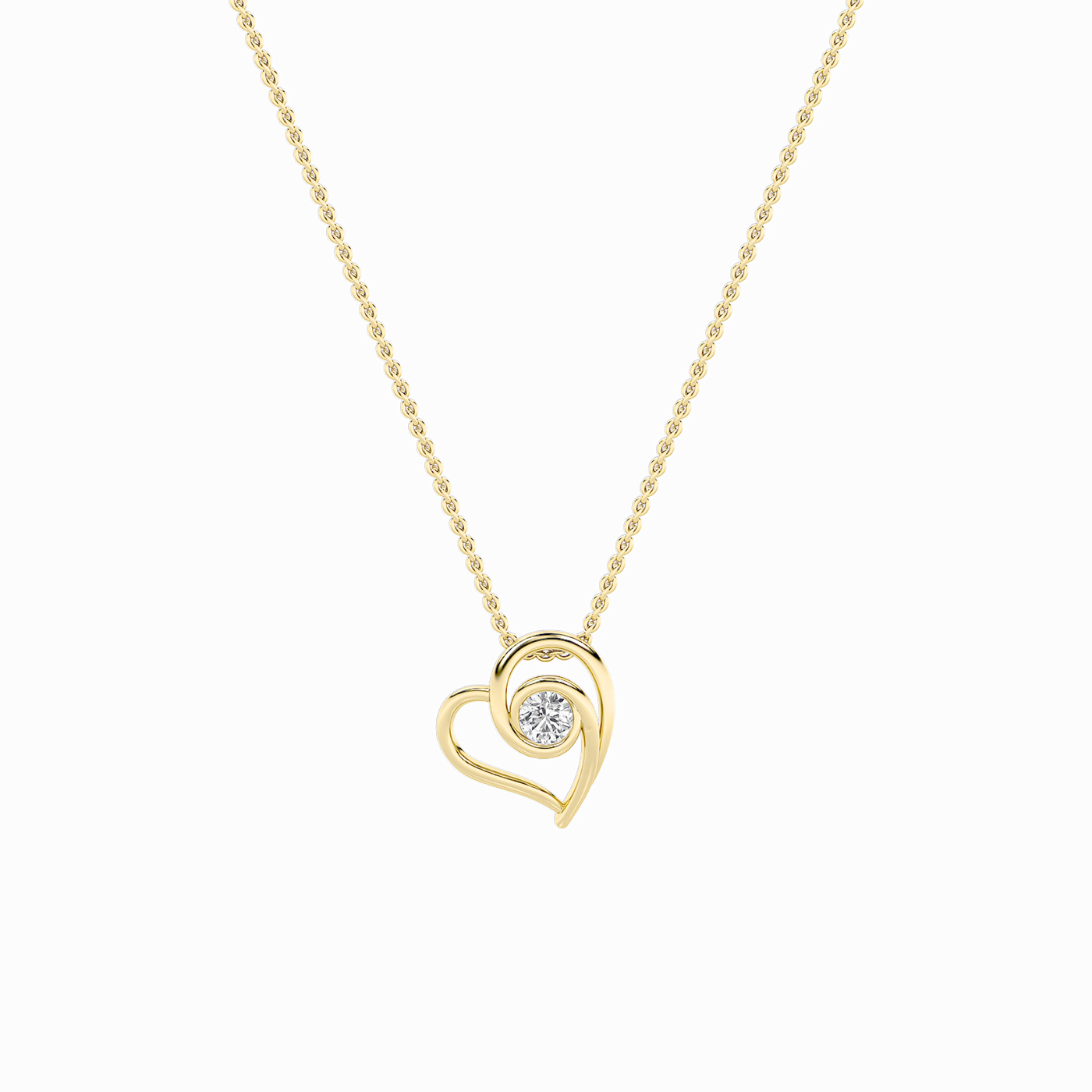 14K Yellow Gold 1ctw Lab Diamond Contemporary Pendant