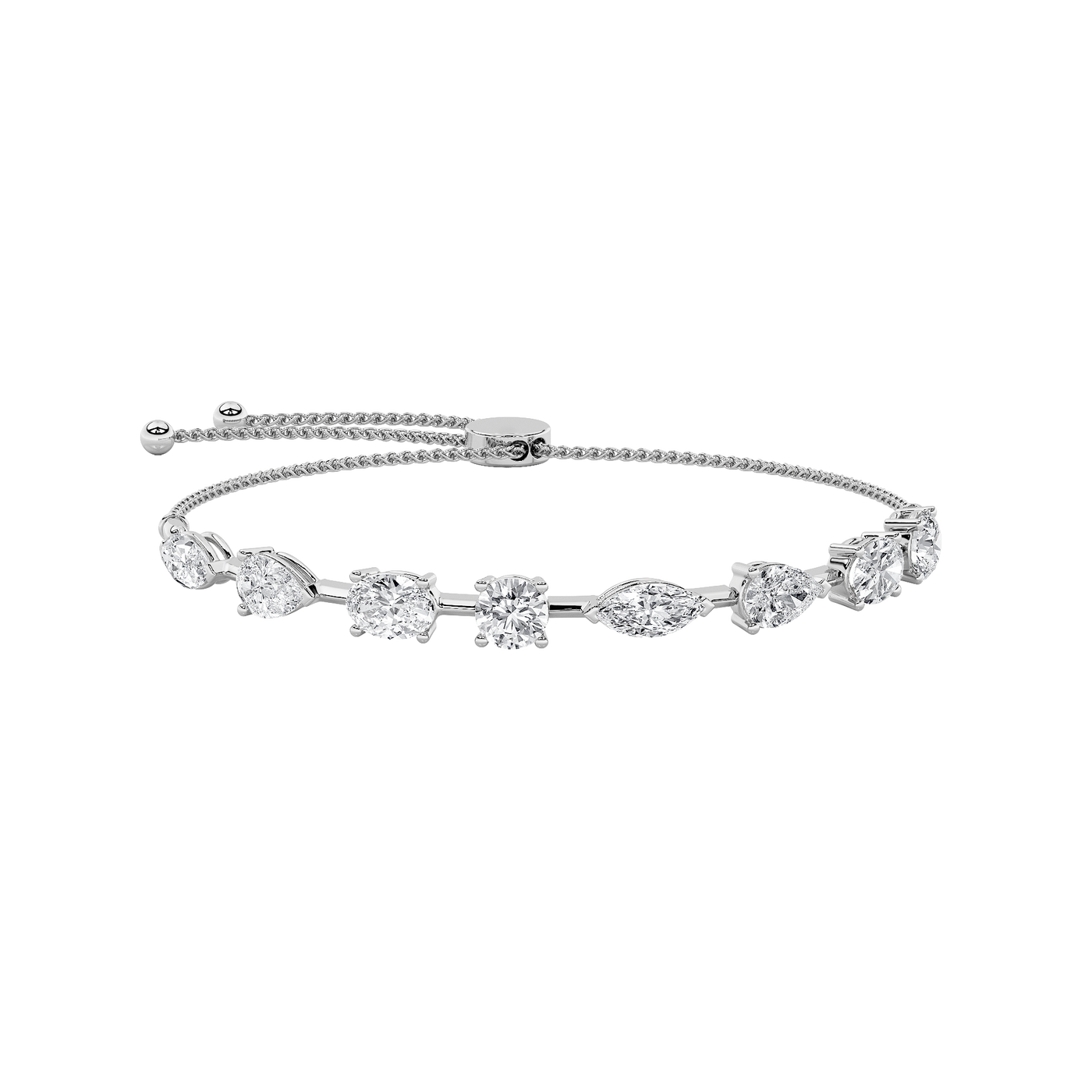 14KW 4ct Lab Diamond Tennis Bracelet Radiant Cut