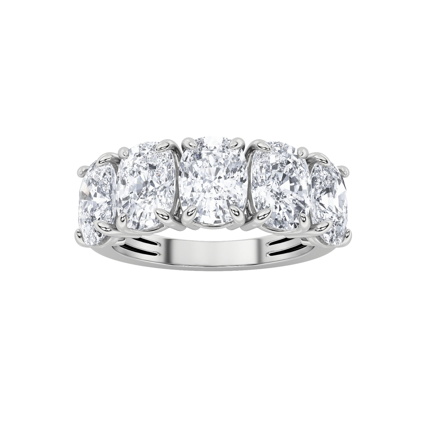 14KW 5ctw Lab Diamond Ring F+VS+ Center Stone