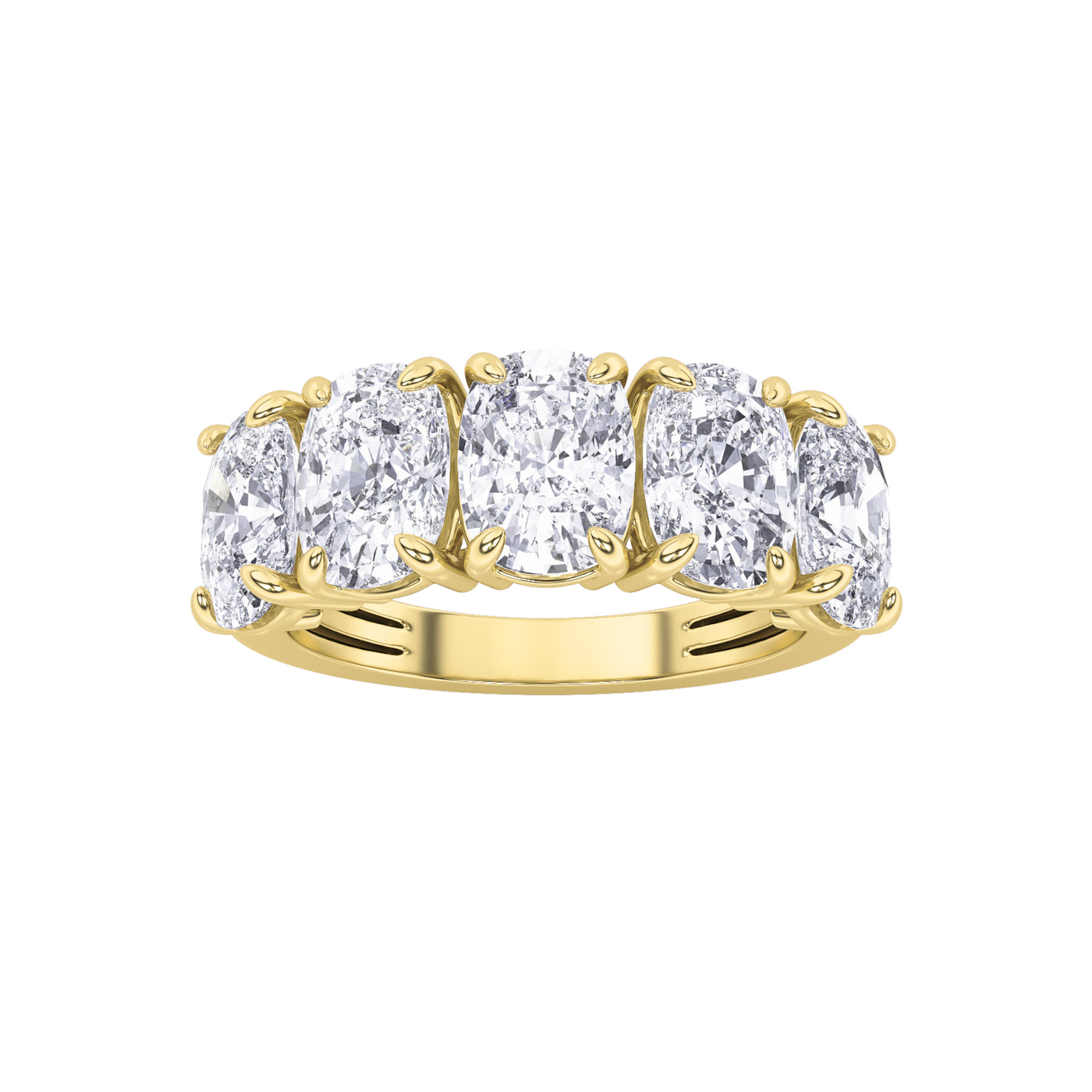 14KY 4.9ctw Lab Diamond Cluster Anniversary Ring