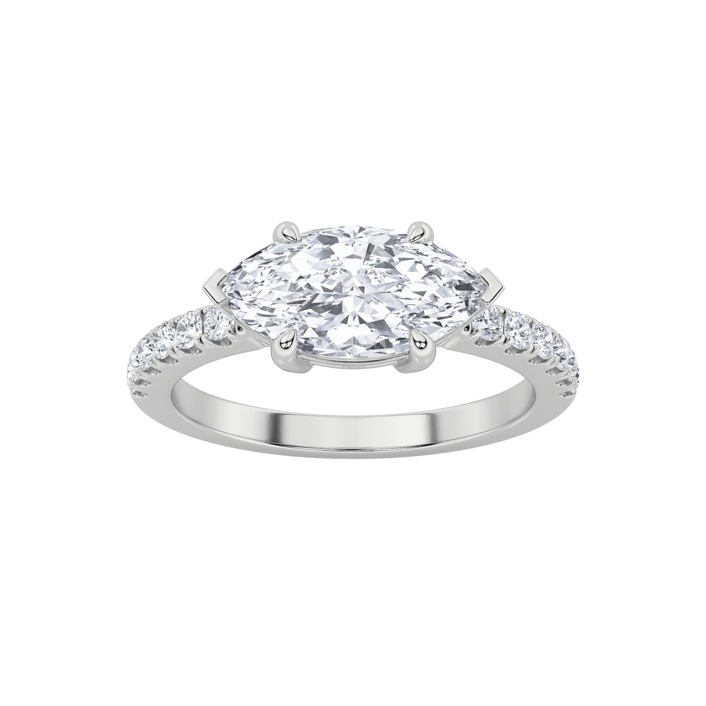 14KW 1.5ct Lab Diamond Marquise Solitaire Ring