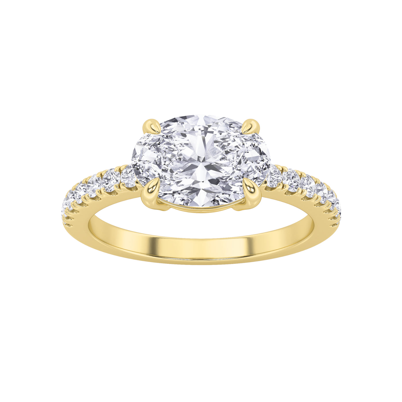 14KY 1.5ct Oval Lab Diamond Engagement Ring