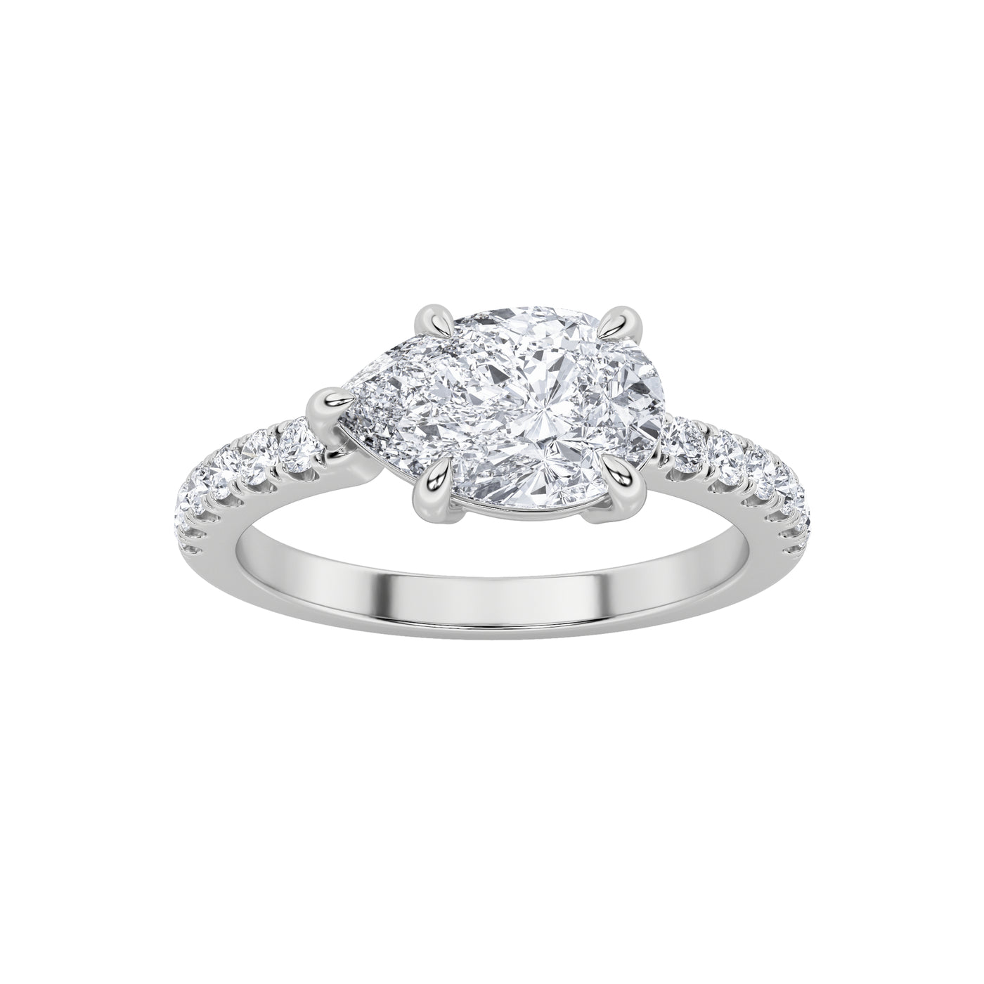 14KW 1.5ct Lab Diamond Three-Stone Engagement Ring