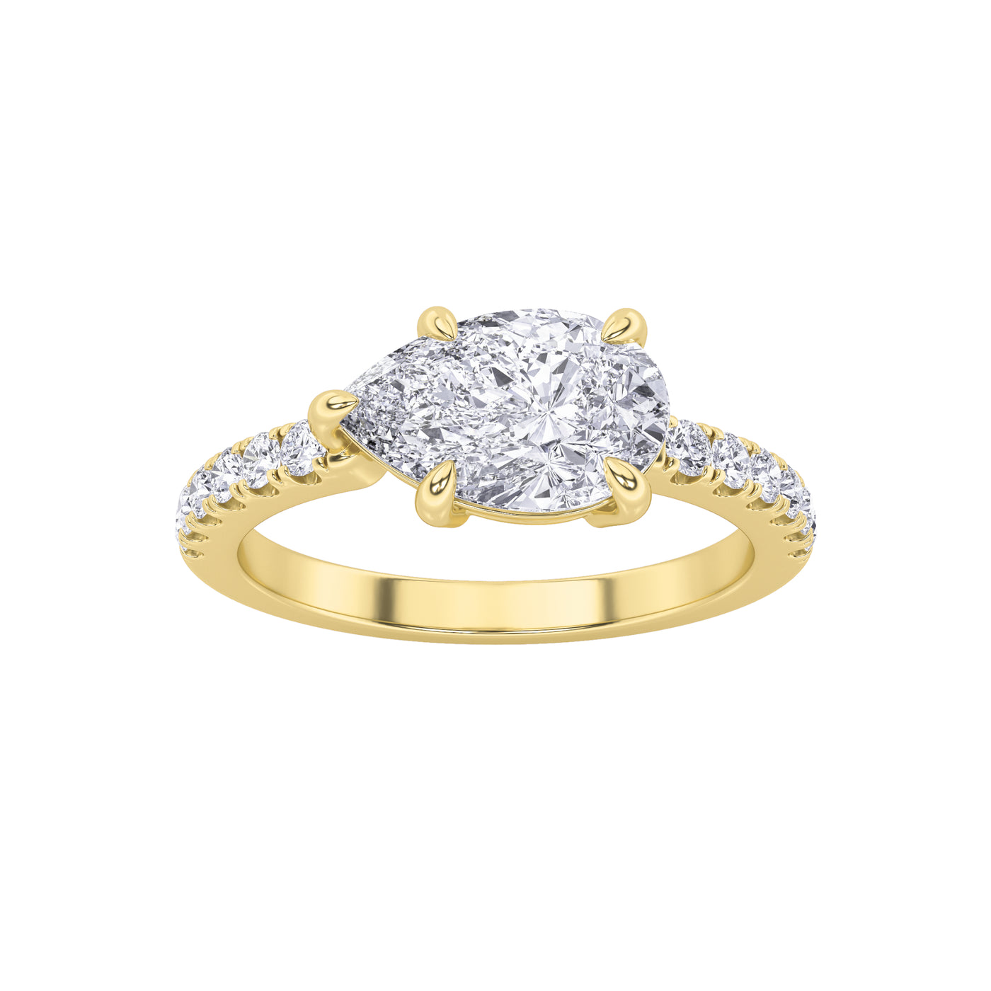14KY 1.5ct Lab Diamond Three-Stone Engagement Ring