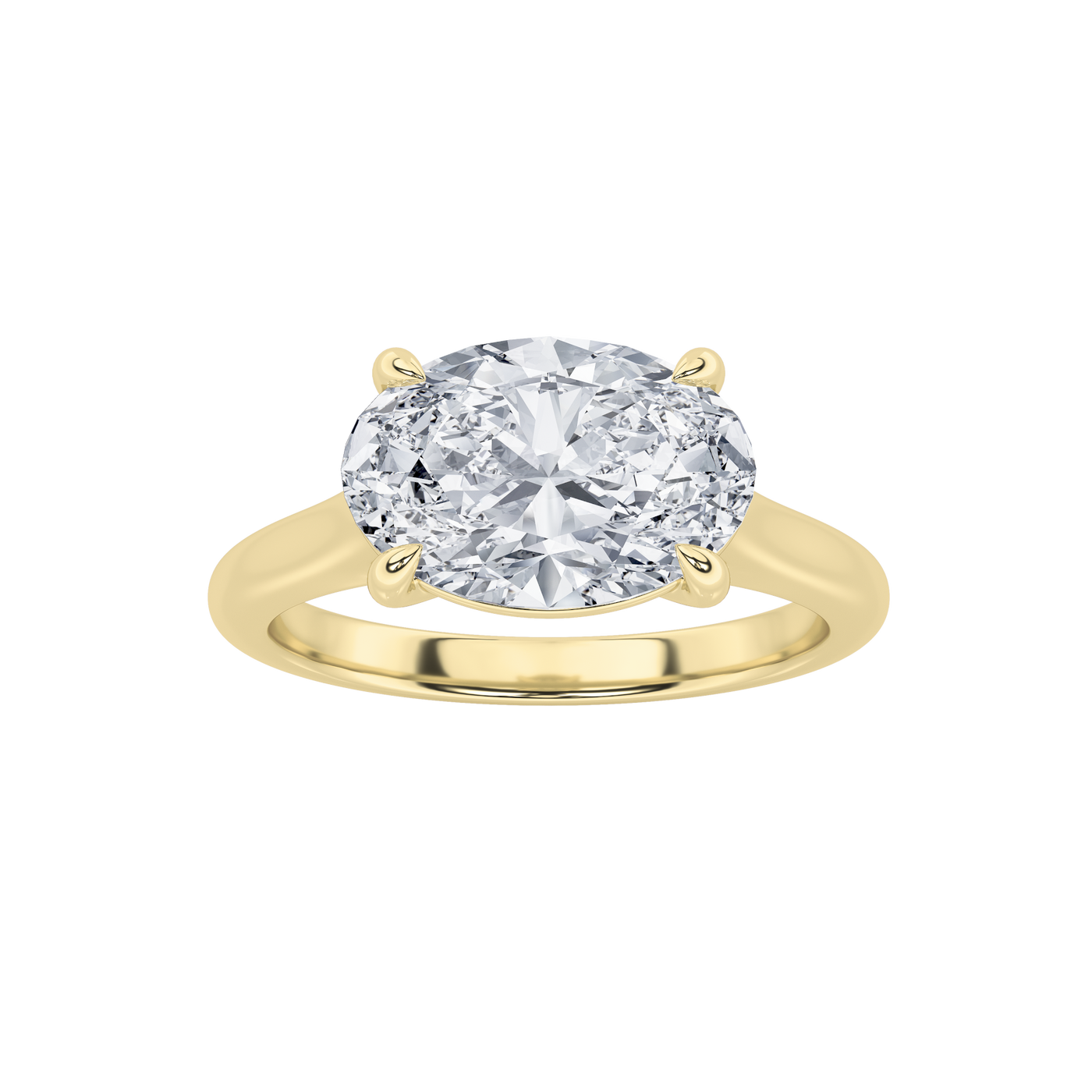 14KY 2.87ct Lab Diamond Oval Solitaire Engagement Ring