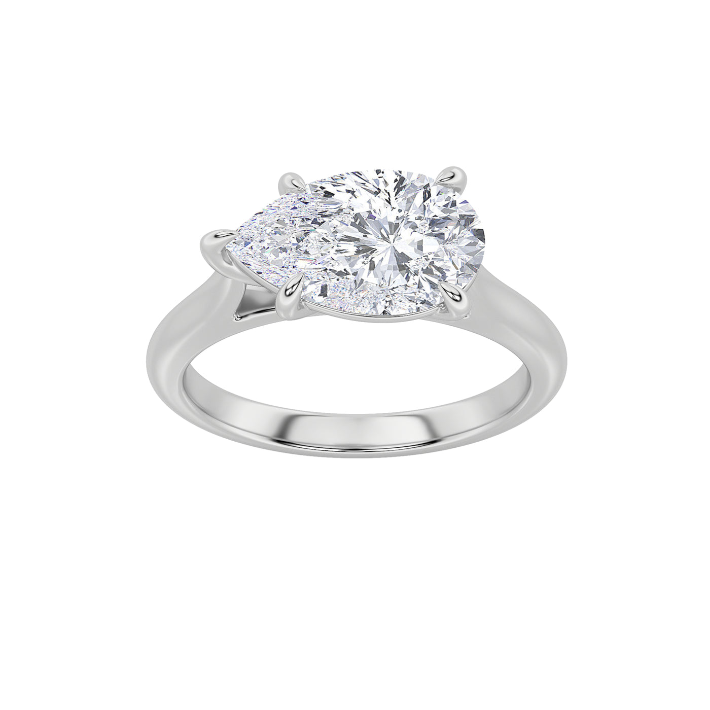 14K White Gold 2ctw Lab Diamond Solitaire Ring Sz 7