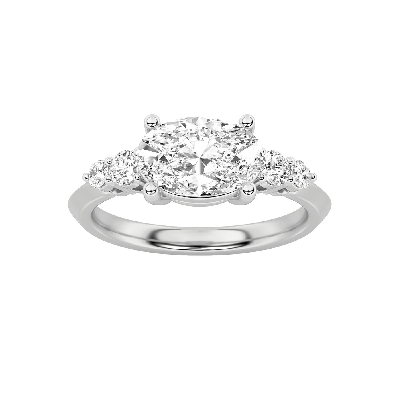14KW Oval 1.5ct Lab Diamond Solitaire Ring