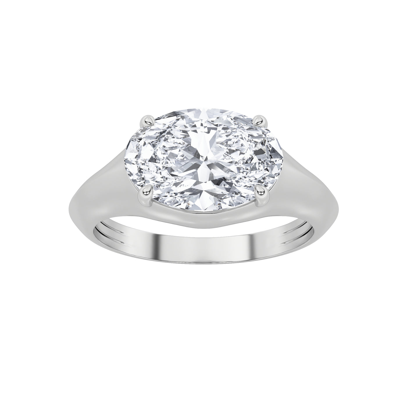 14KW 2ct Lab Oval Diamond Solitaire Engagement Ring