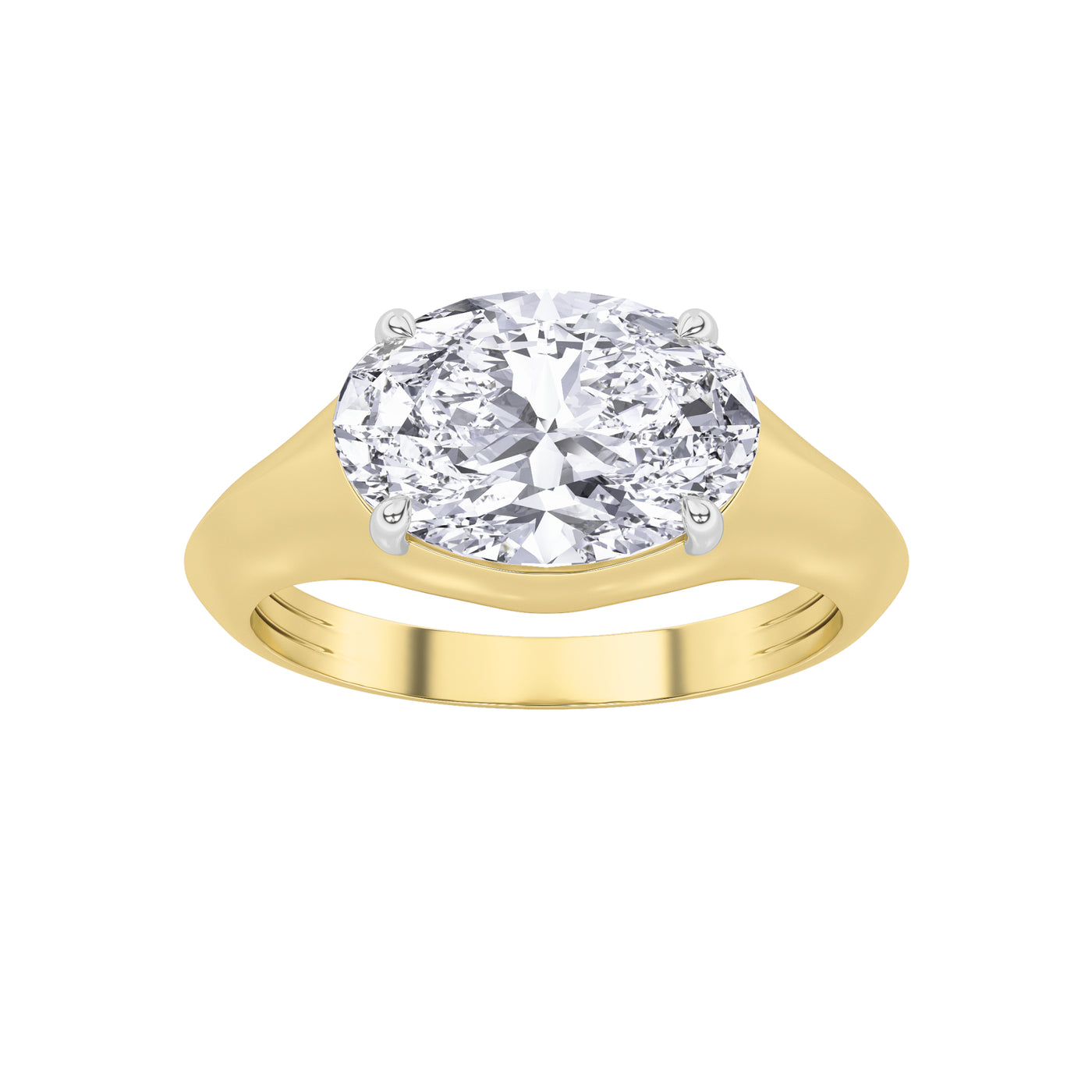 14KY 2.37CT Oval Lab Diamond Solitaire Ring