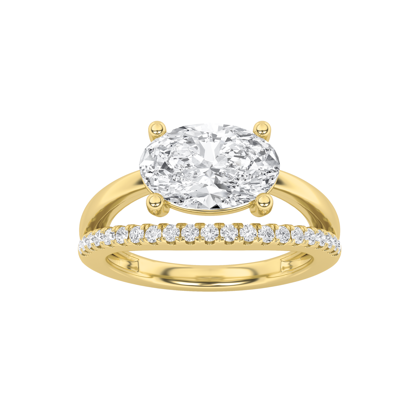 14KY 2ct Lab Oval Diamond Solitaire Engagement Ring