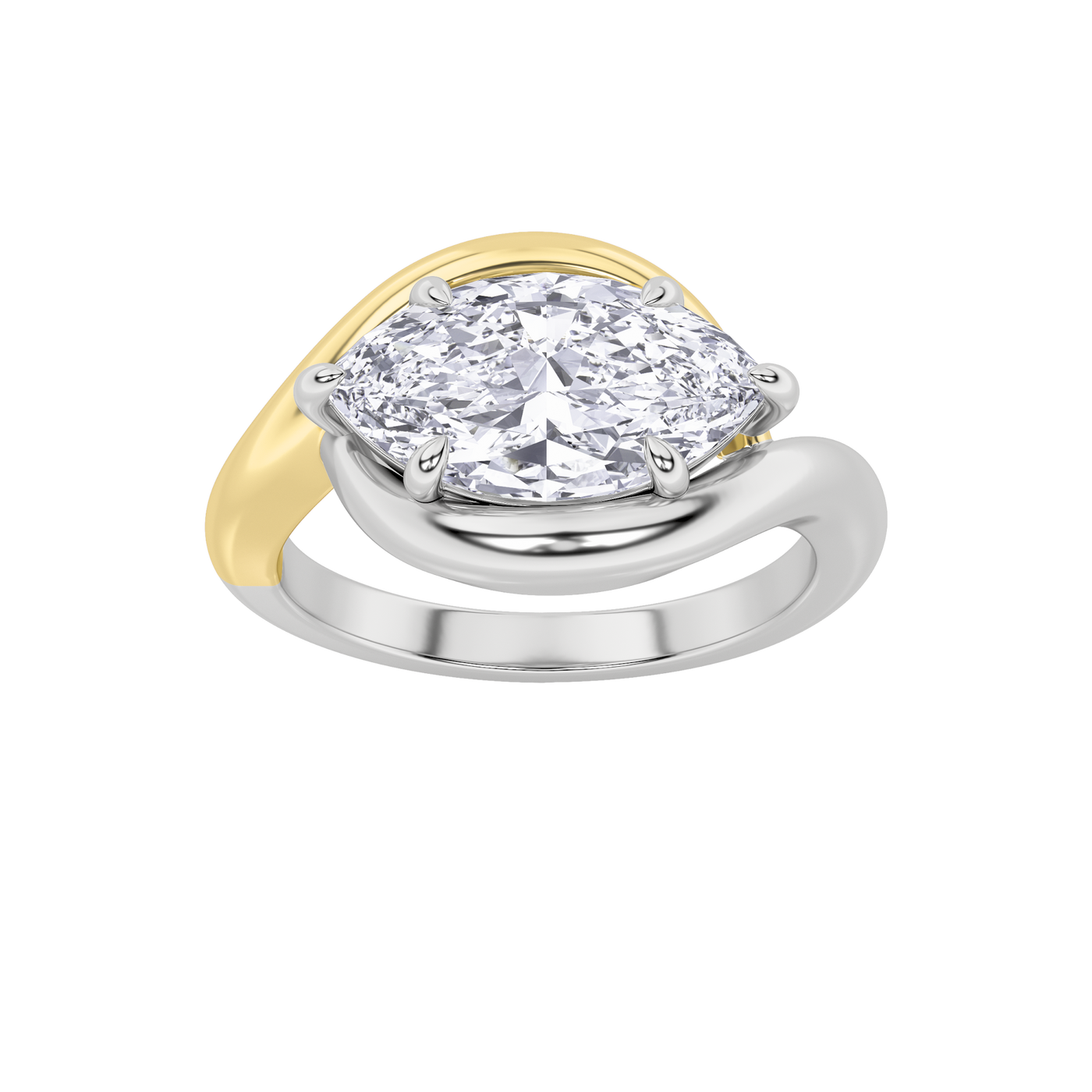 14K WY 2ct Lab Diamond Marquise Ring