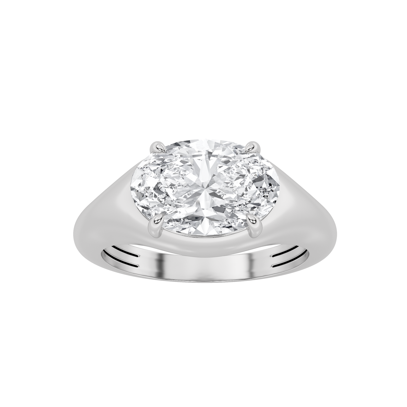 14KW 2ct Lab Diamond Oval Solitaire Ring Sz 7