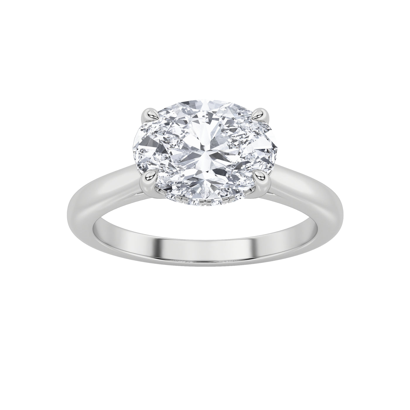 14KW 1.5ct Lab Oval Diamond Solitaire Engagement Ring