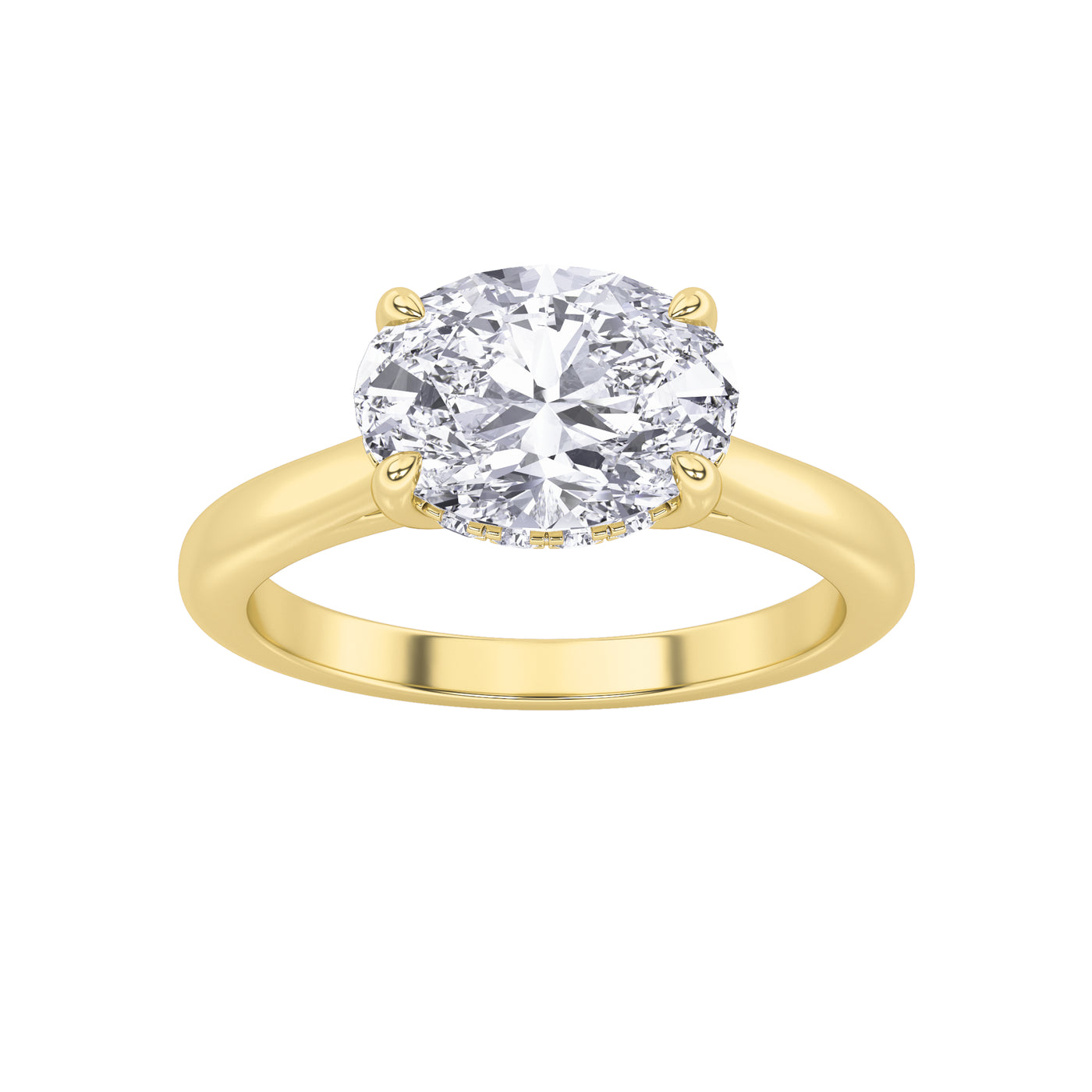 14KY 1.5CT Lab Diamond Oval Solitaire Engagement Ring