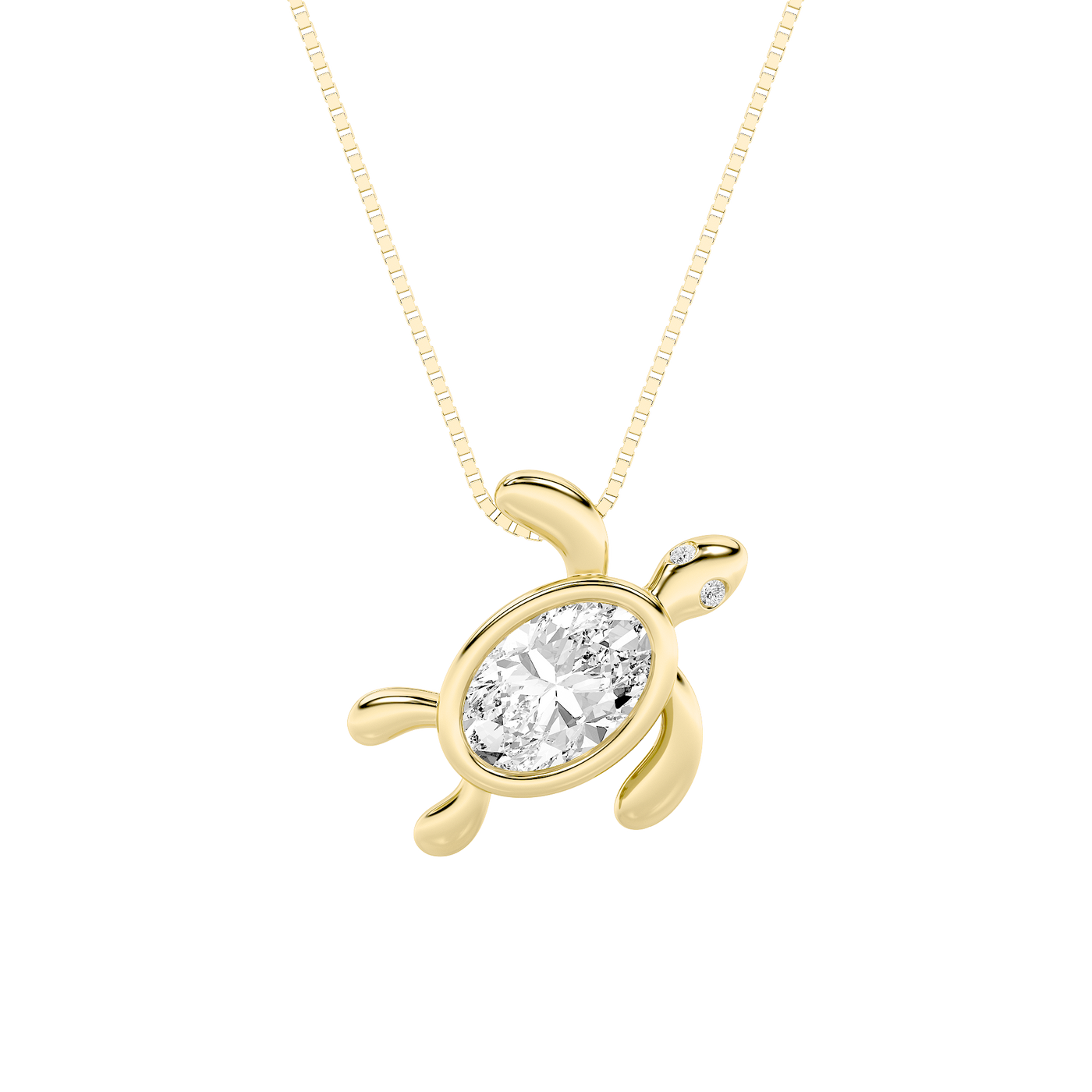 14KY 1.5ct Lab Diamond Oval Pendant