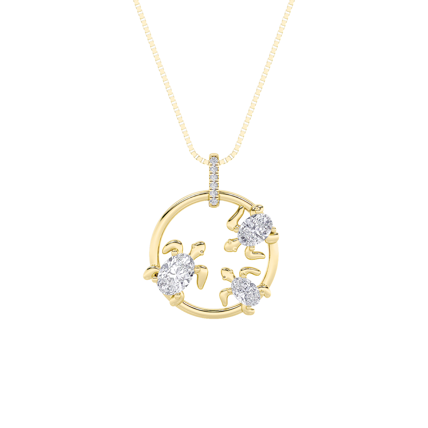 14KY 2CT Lab Diamond Oval Pendant F+ VS+ Center Stone