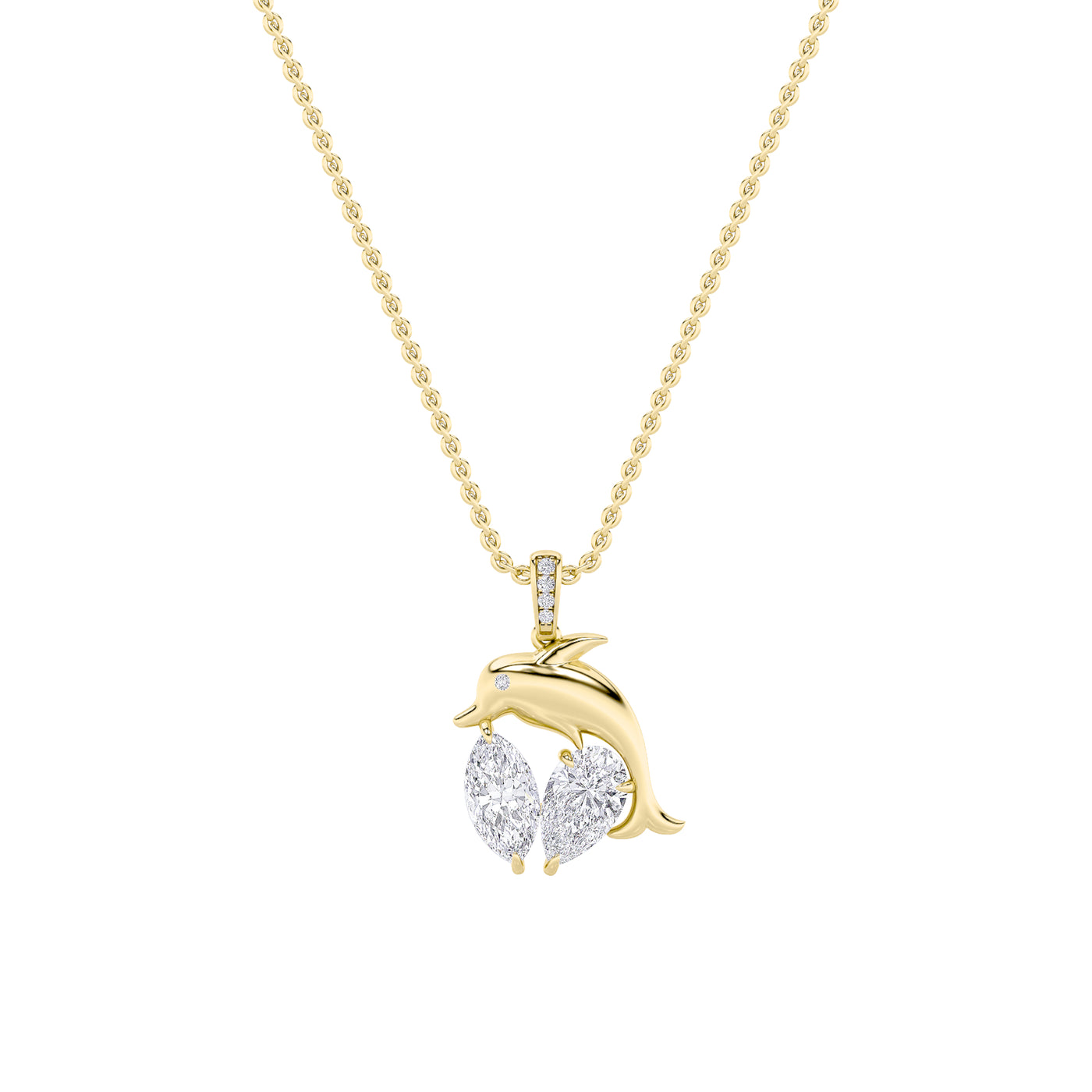 14KY 2ct Lab Diamond Marquise Multi-Stone Pendant