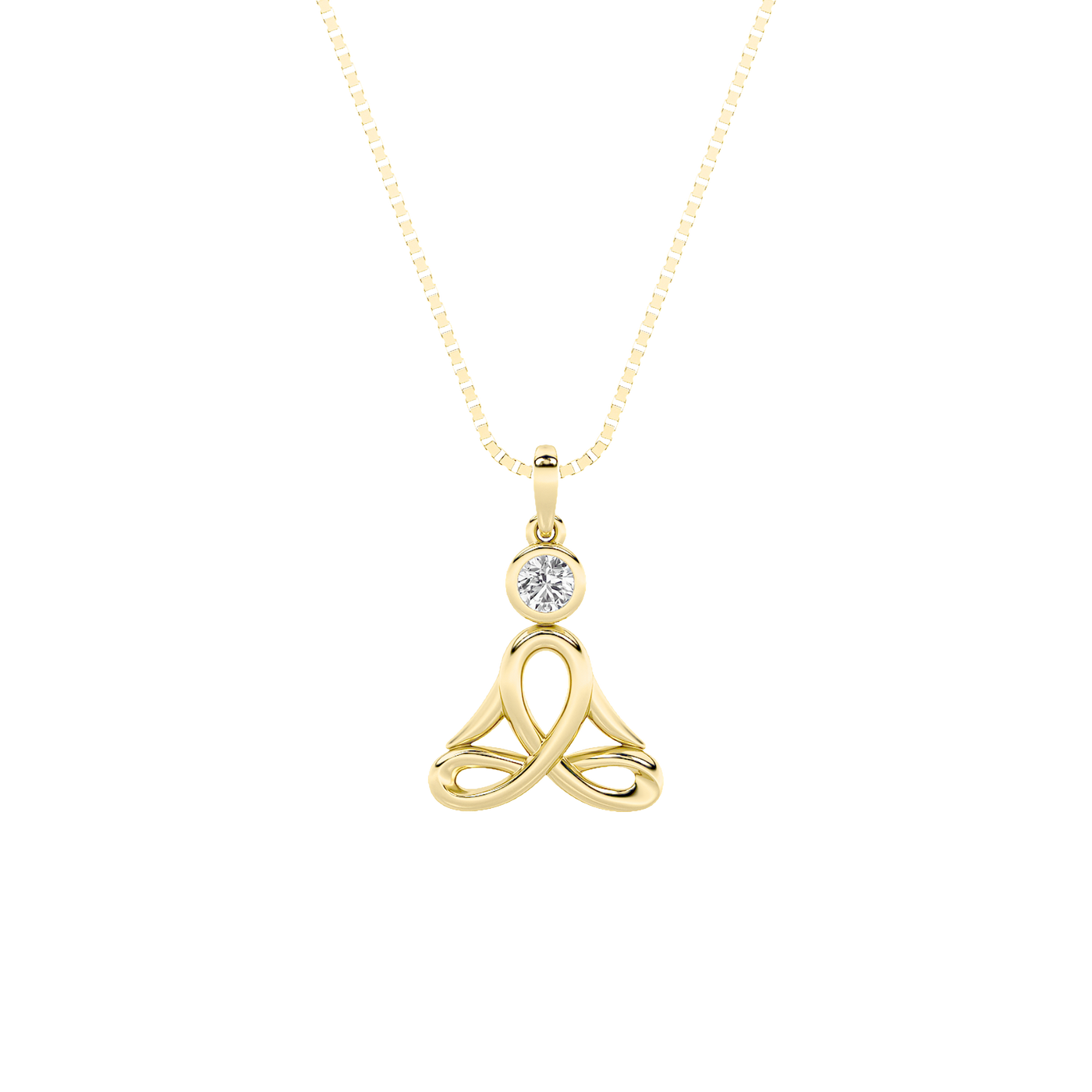 14K Yellow Gold 0.2ctw Lab Diamond Religious Pendant