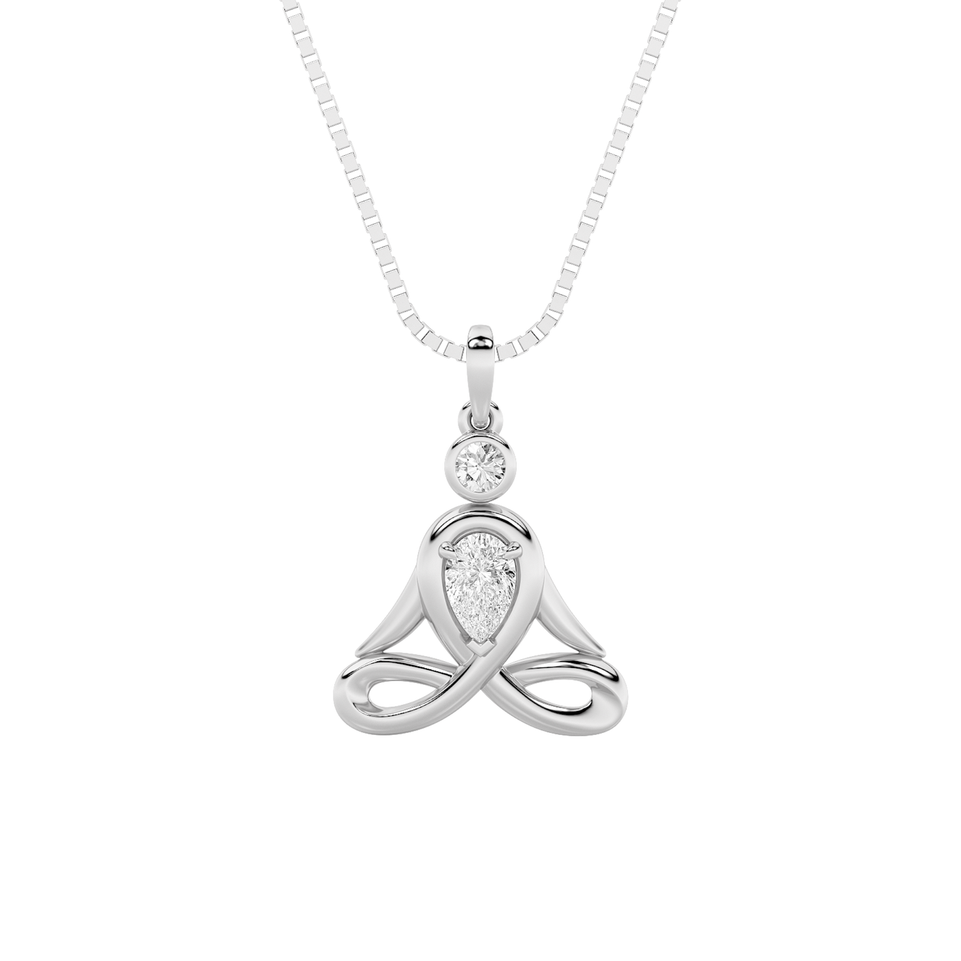 14K White Gold 0.5ct Lab Diamond Pendant