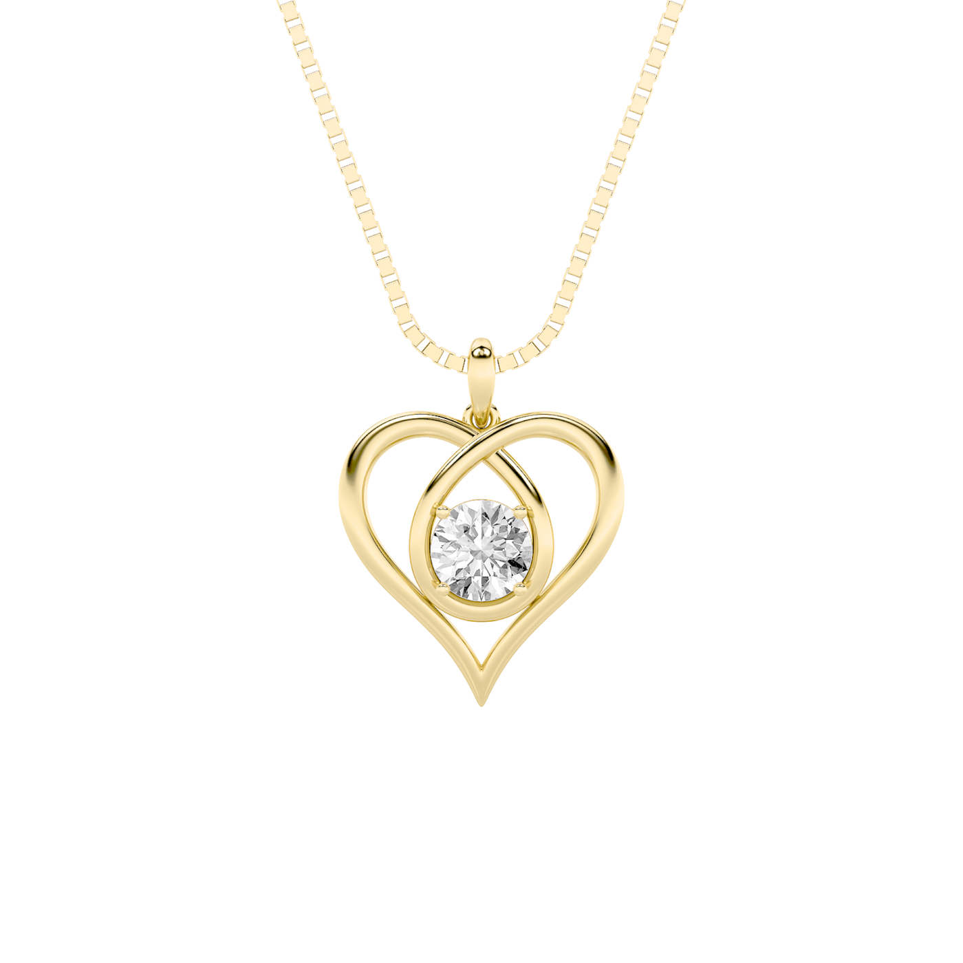 14KY 1.5ct Lab Diamond Solitaire Pendant