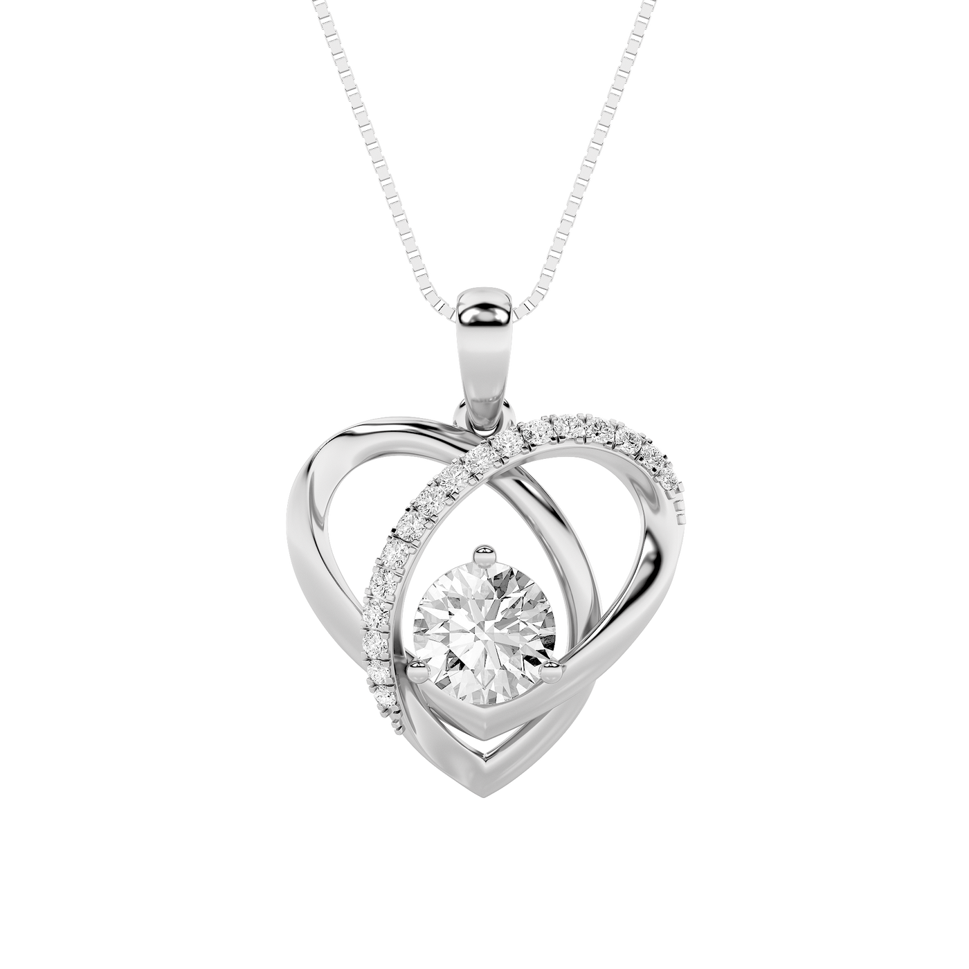 14KW 1.5ct Lab Diamond Pendant Timeless Chic