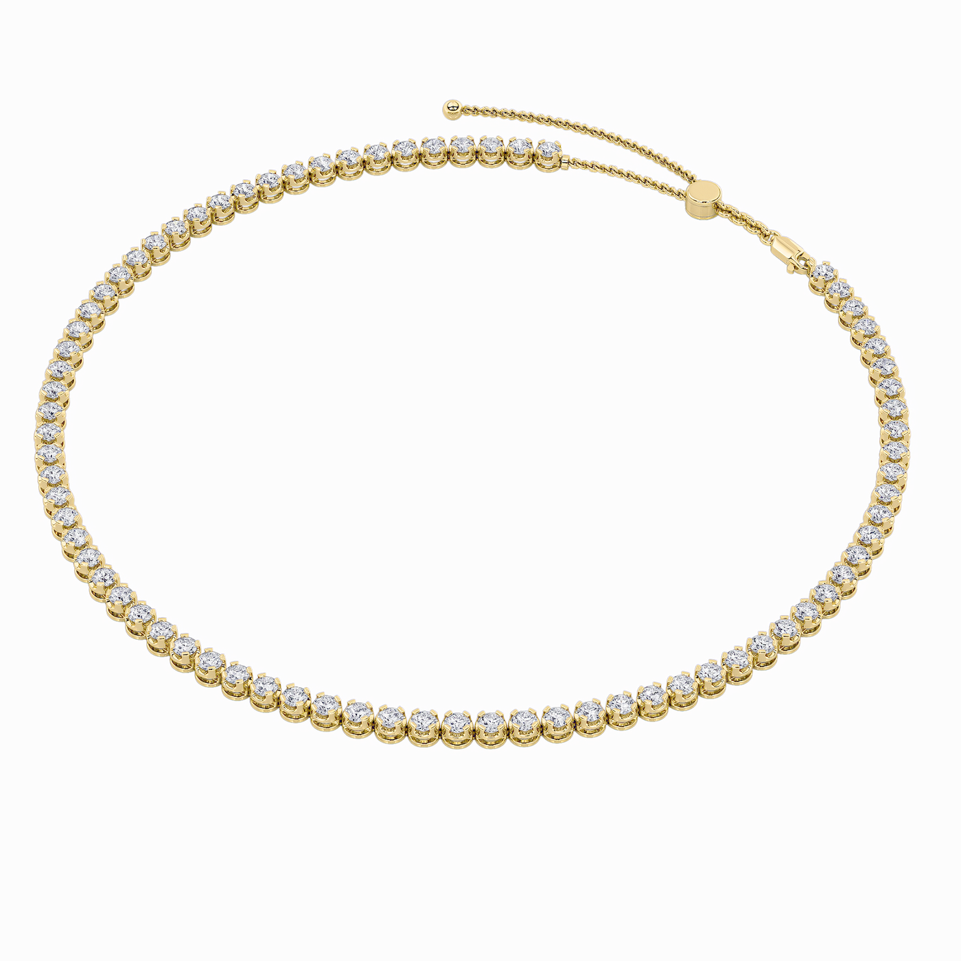 14KY 15ct Lab Diamond Tennis Necklace F+VS+