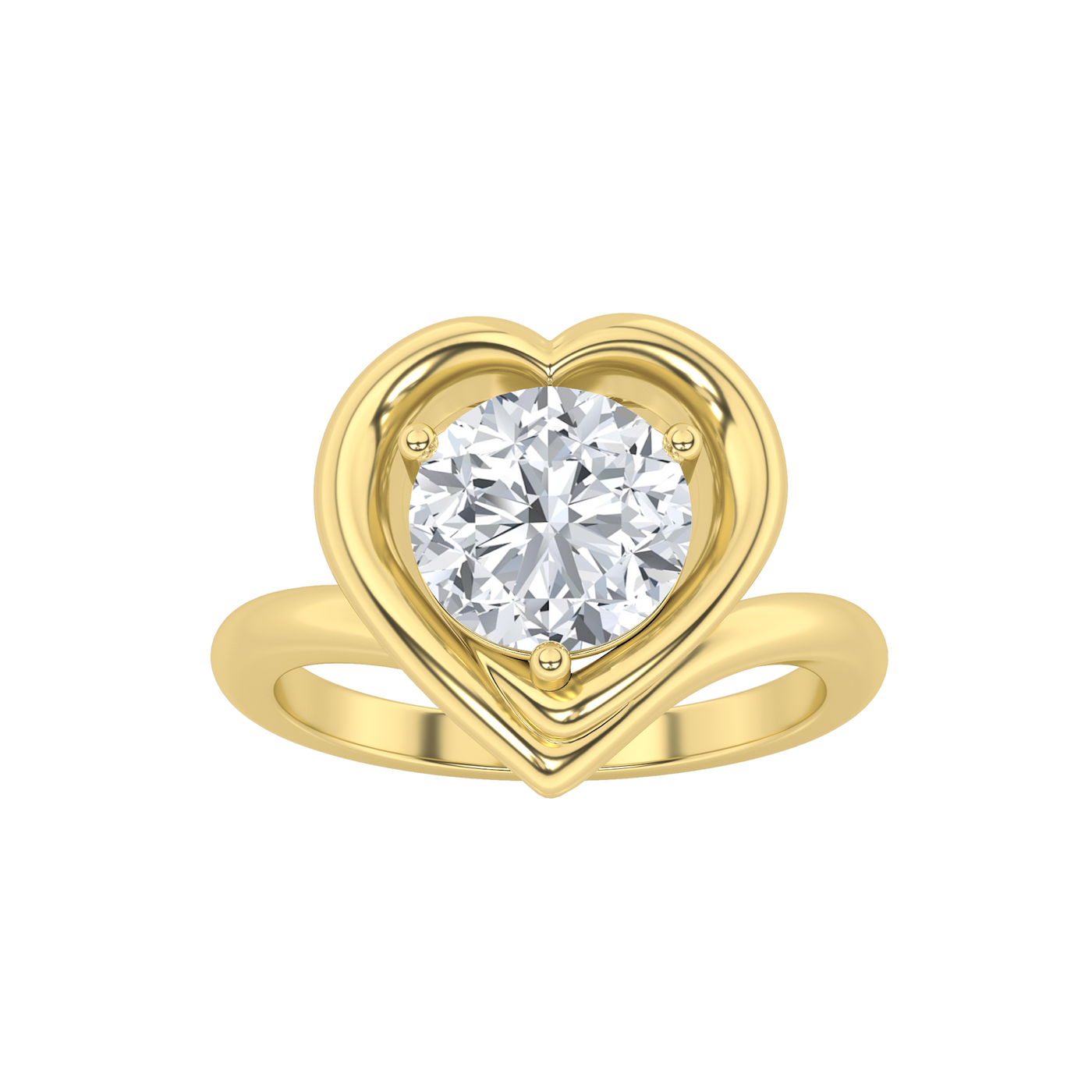 14K Yellow Gold 1.5ct F+ Lab Diamond Solitaire Ring