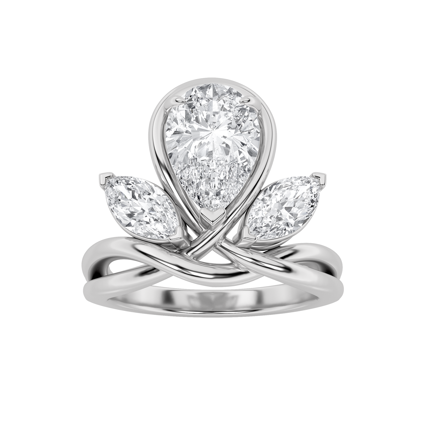 14K White Gold 2CT Lab Diamond Pendant