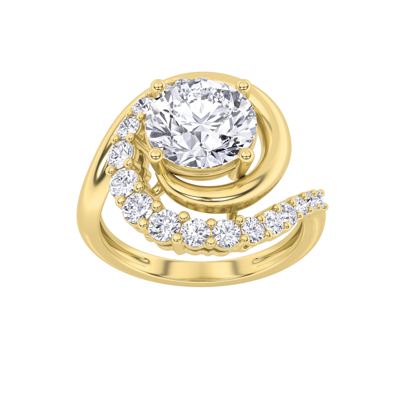 14KY 2.5ct Lab Diamond Cocktail Ring Sz 7