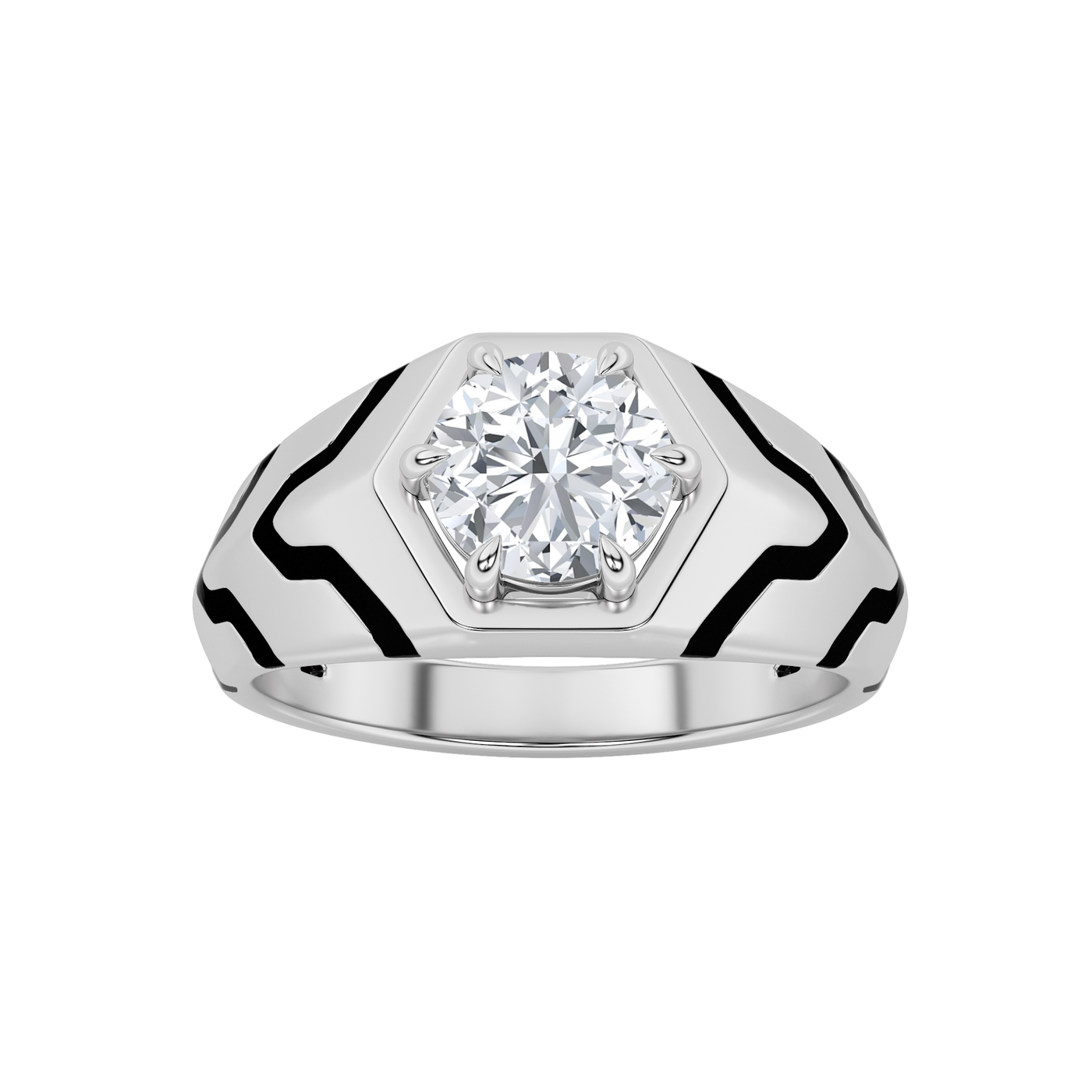 14KW 1.5ct Lab Diamond Solitaire Mens Ring