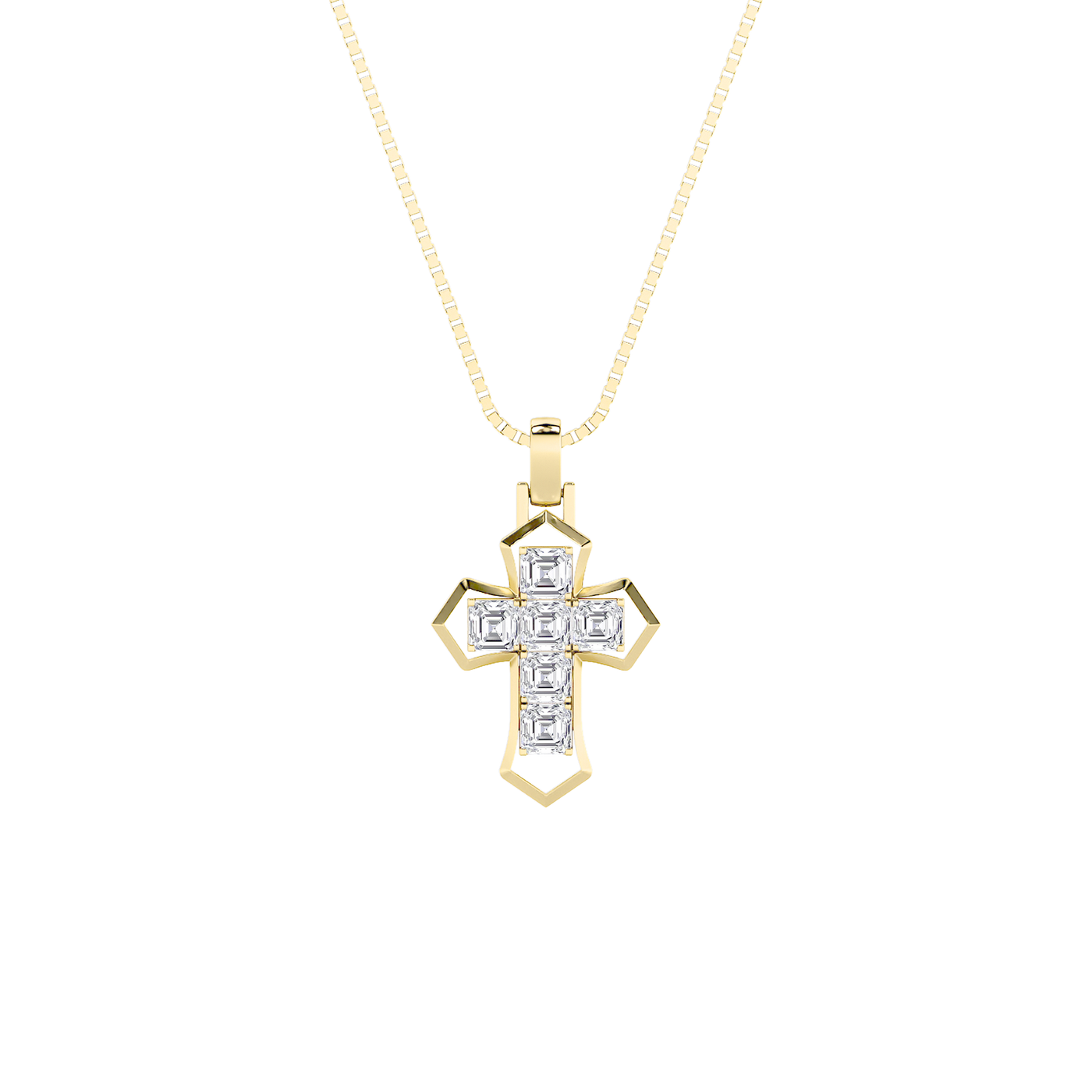 14K Yellow Gold 6ctw Lab Diamond Religious Pendant