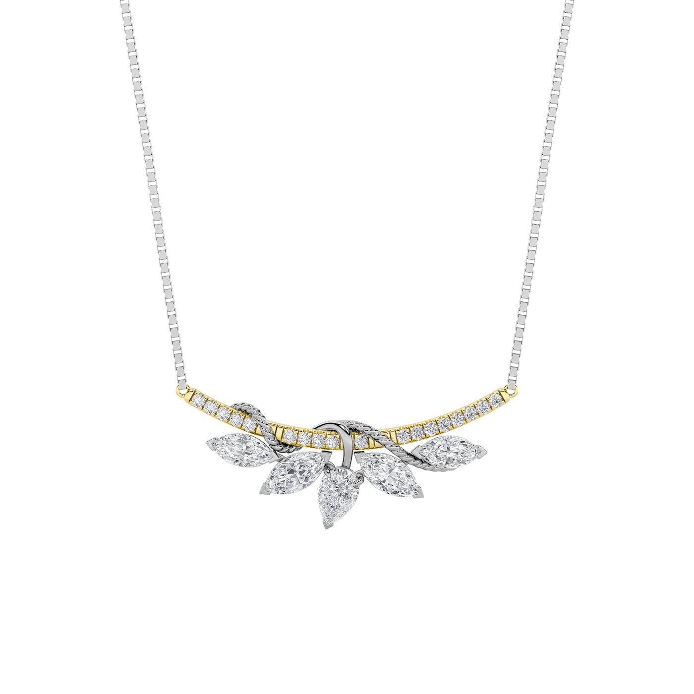 14K White Gold Lab Diamond Pendant Necklace 2ctw
