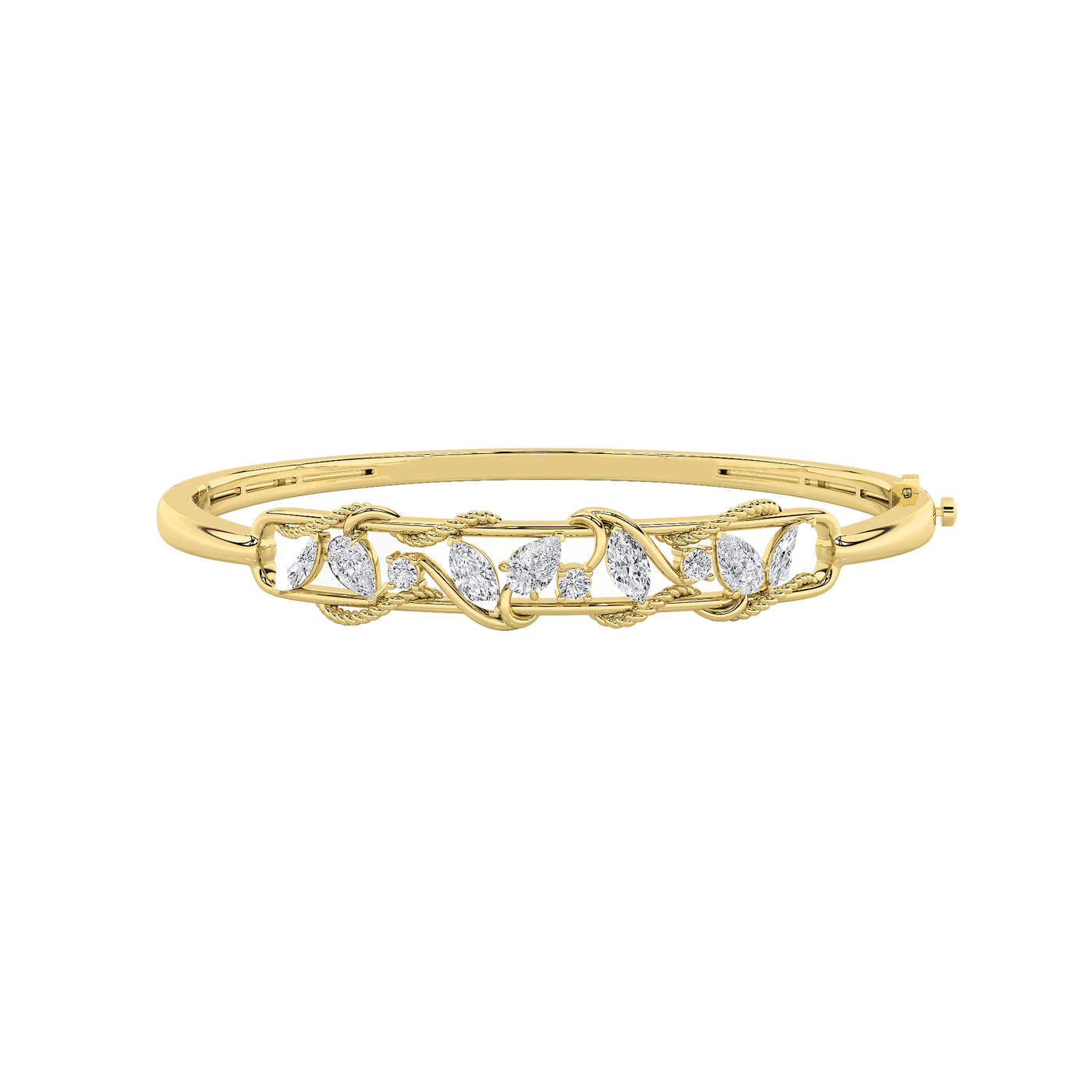 14KY Lab Diamond 2ctw Contemporary Bangle F+VS+