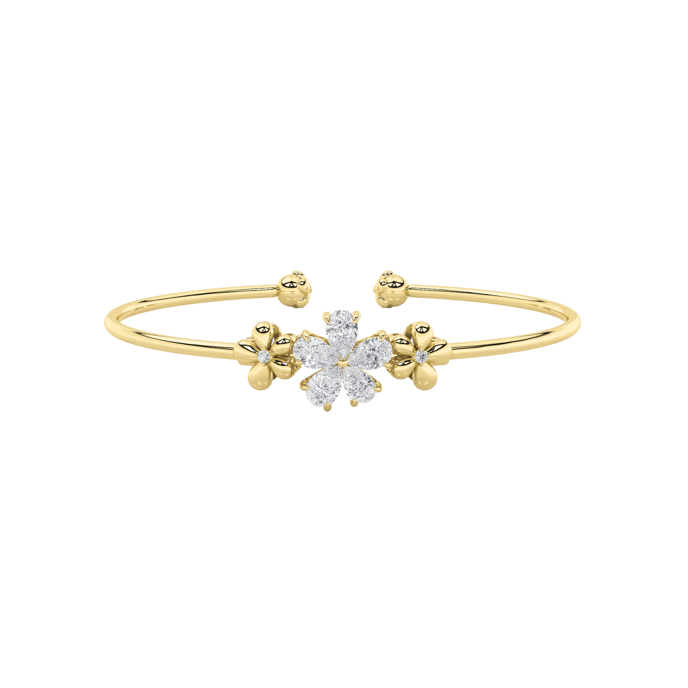 14KY Lab Diamond Cluster Bangle 1.5ctw F+VS+