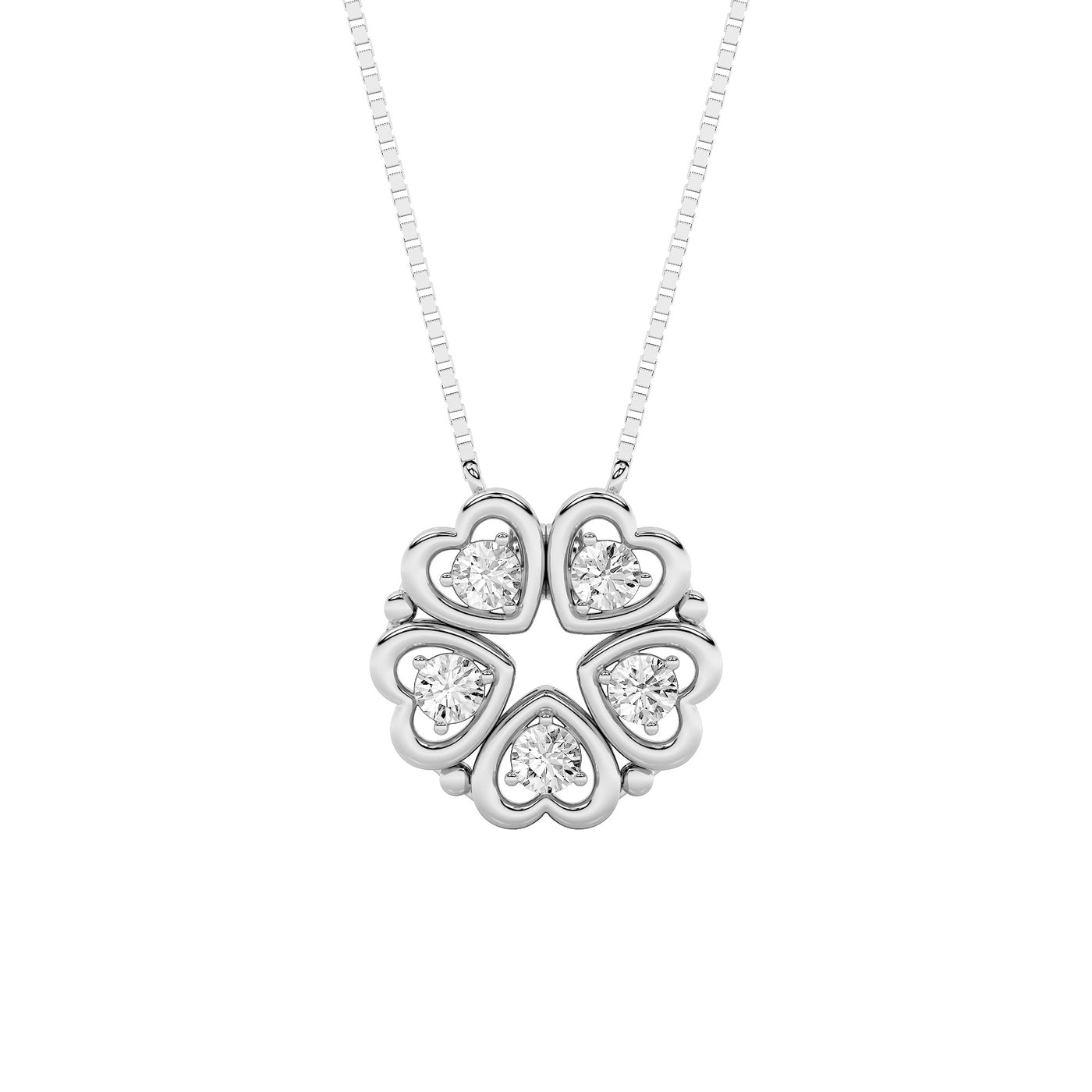 14KW 5.5ct Lab Diamond Cluster Pendant Necklace