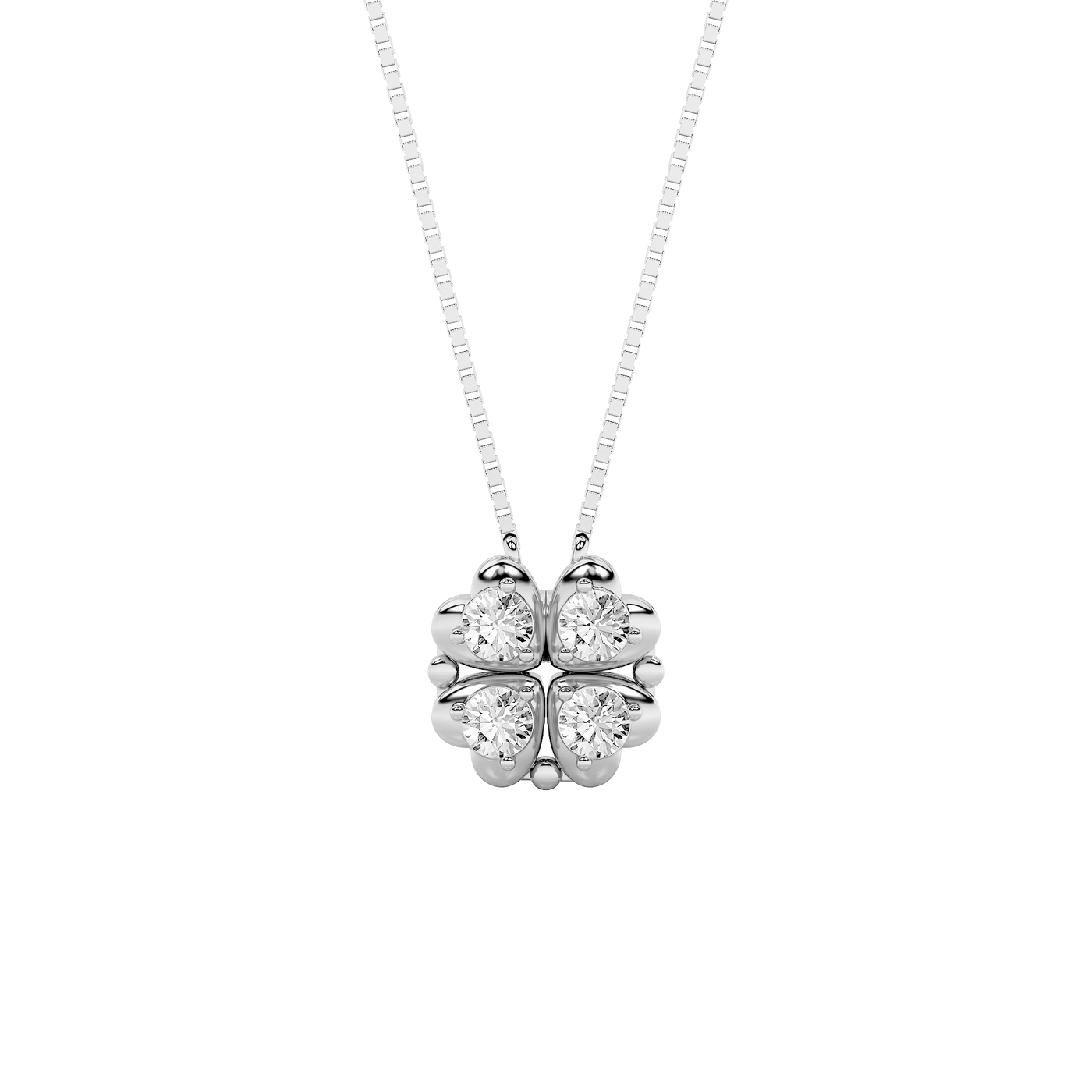 14KW 1ct Lab Diamond Cluster Pendant Necklace