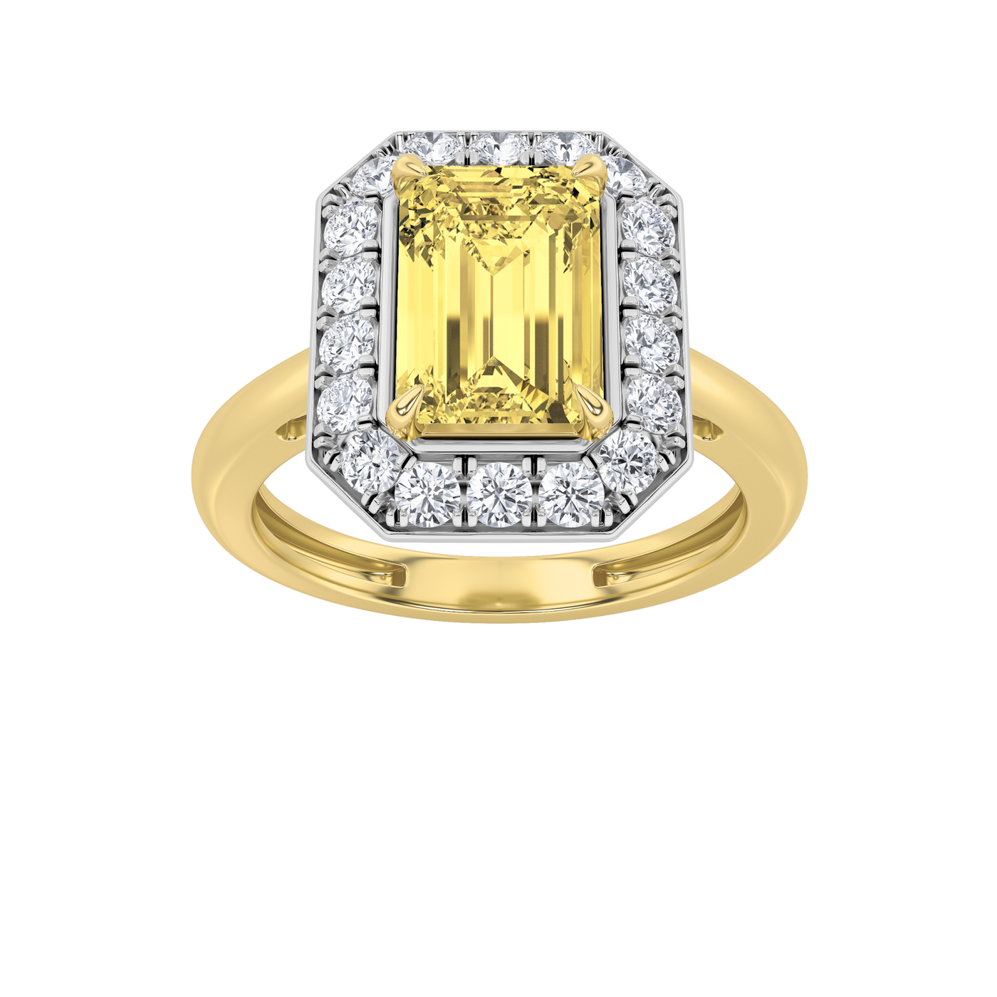 14K White Gold 2ct Lab Diamond Pear Halo Ring