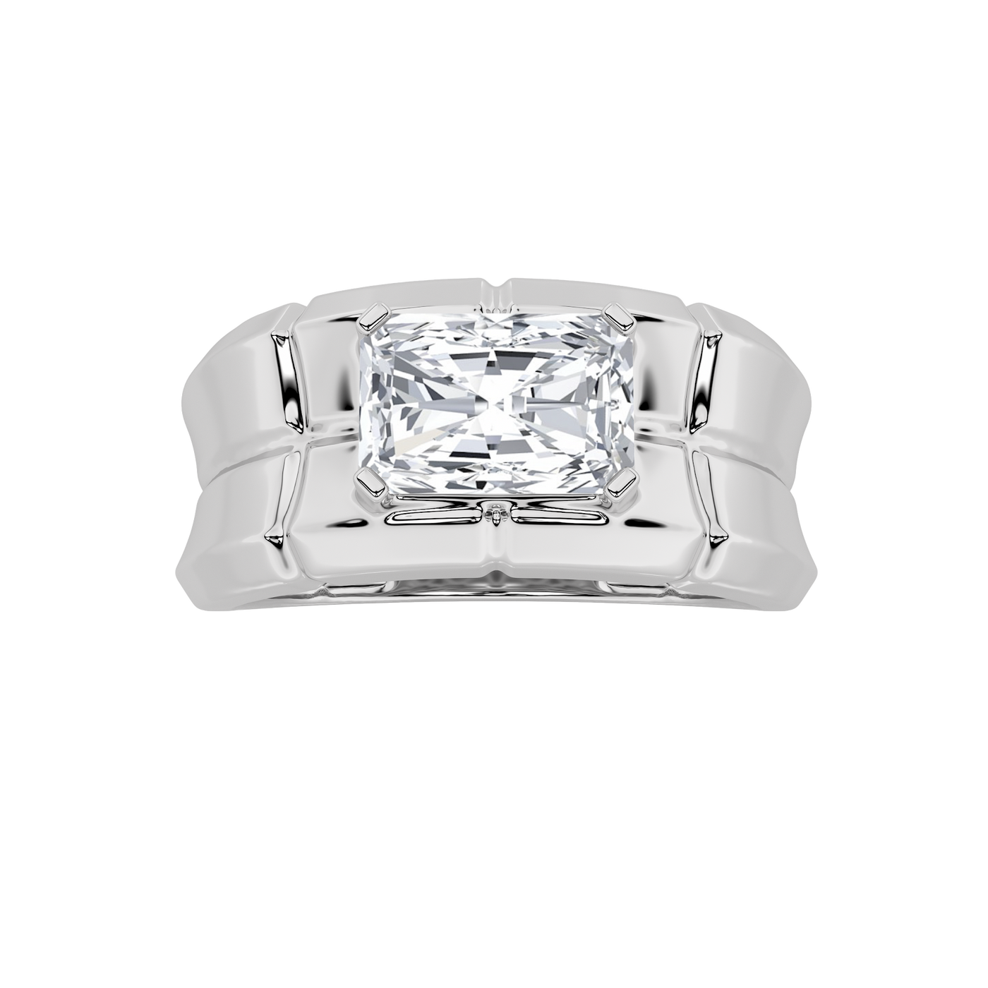 14K White Gold Lab Diamond Solitaire Ring 2ct