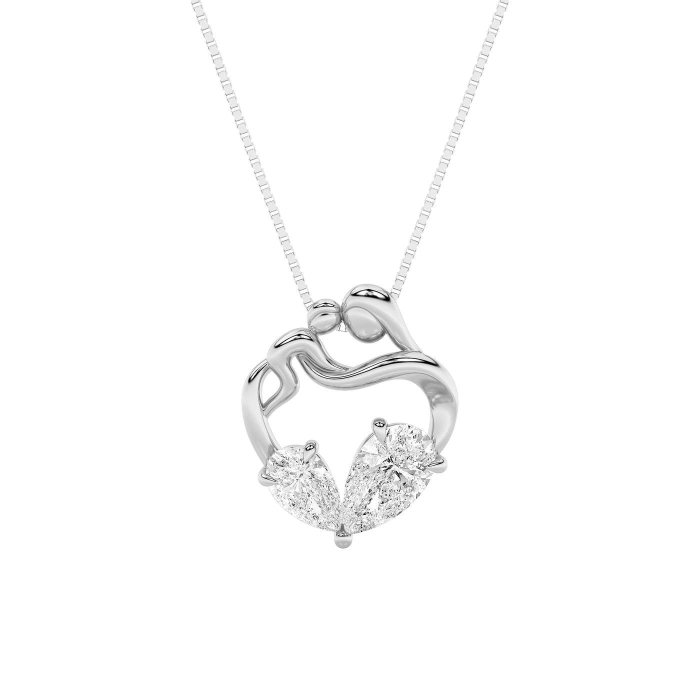 14K White Gold Lab Diamond Pendant 3ct F+VS+
