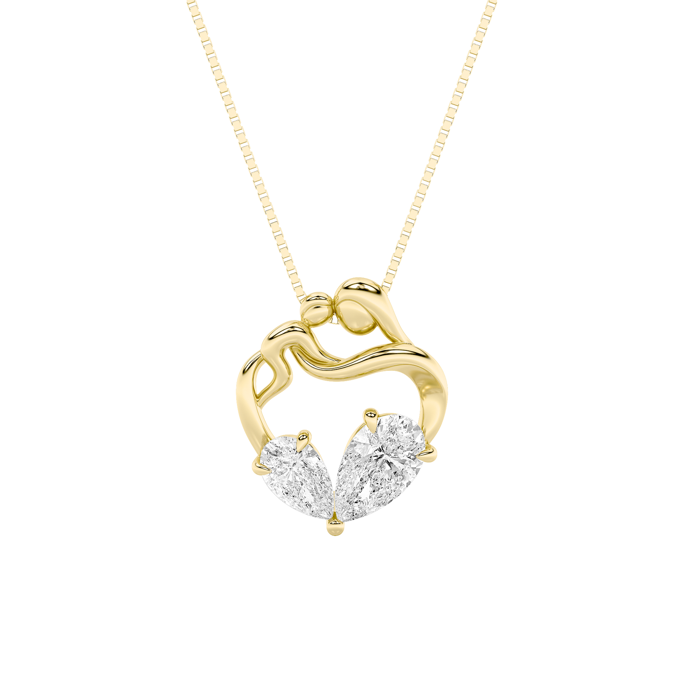 14K Yellow Gold 3ctw Lab Diamond Novelty Pendant