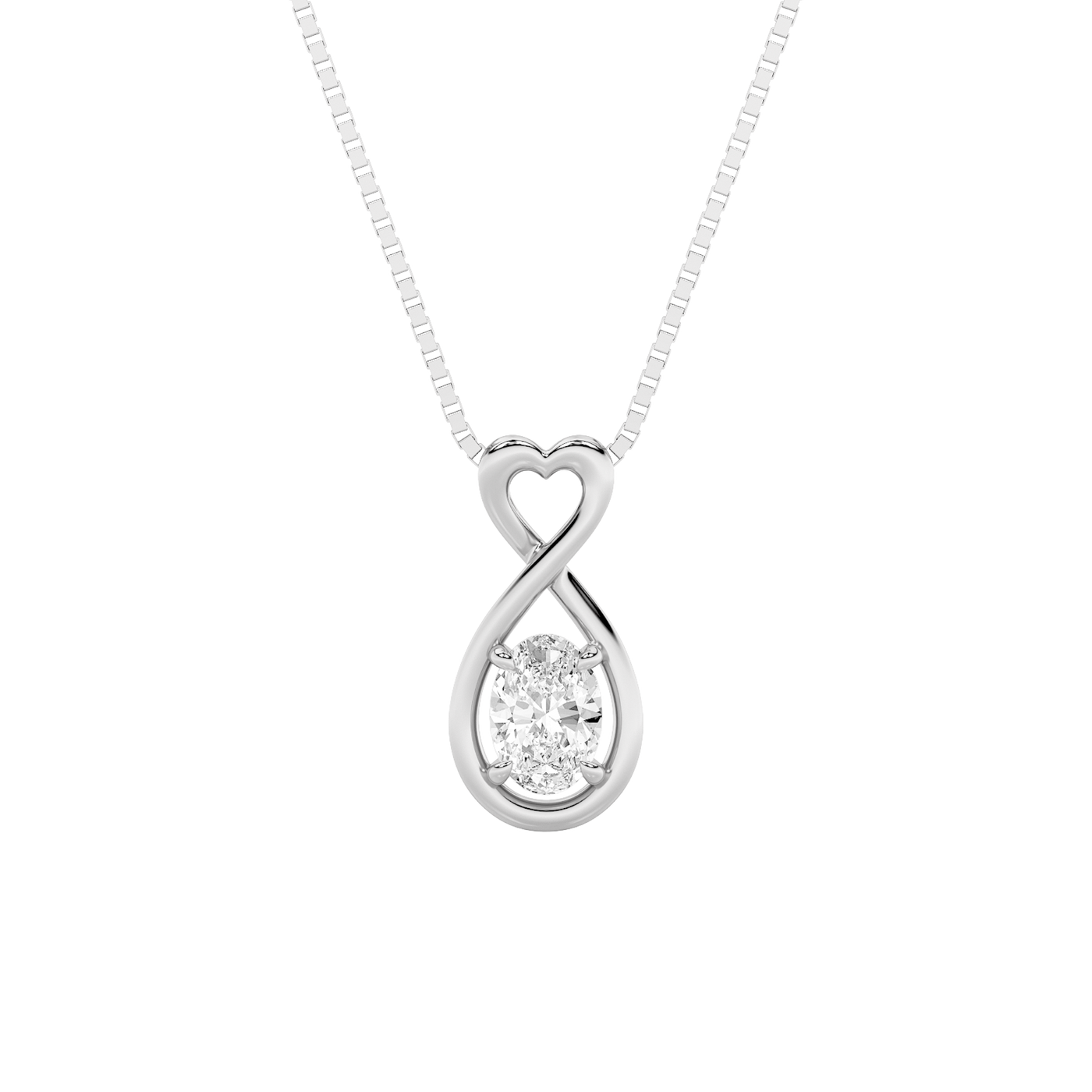 14KW 1ct Lab Diamond Oval Pendant Timeless Charm