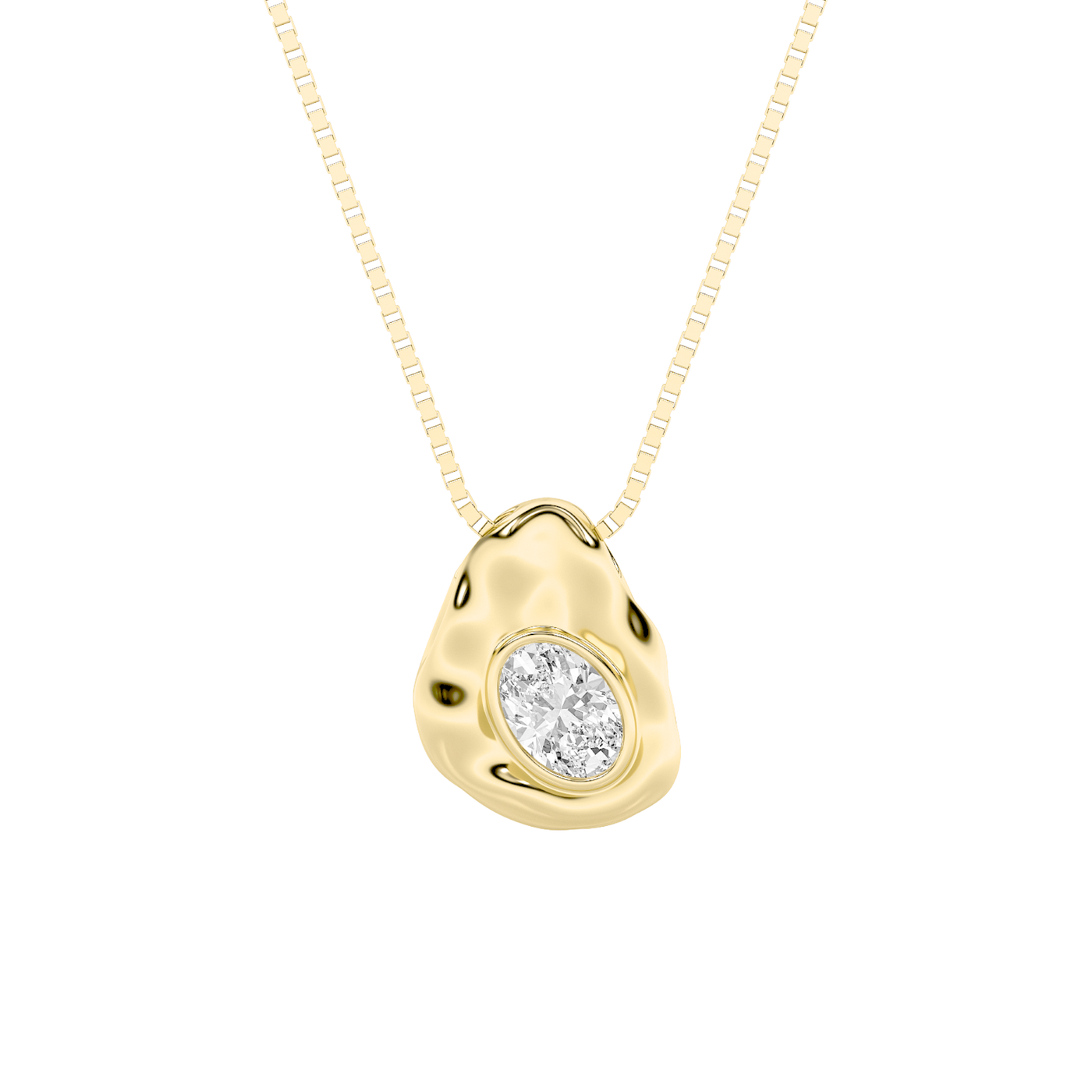 14KY 1ct Oval Lab Diamond Pendant Timeless Charm