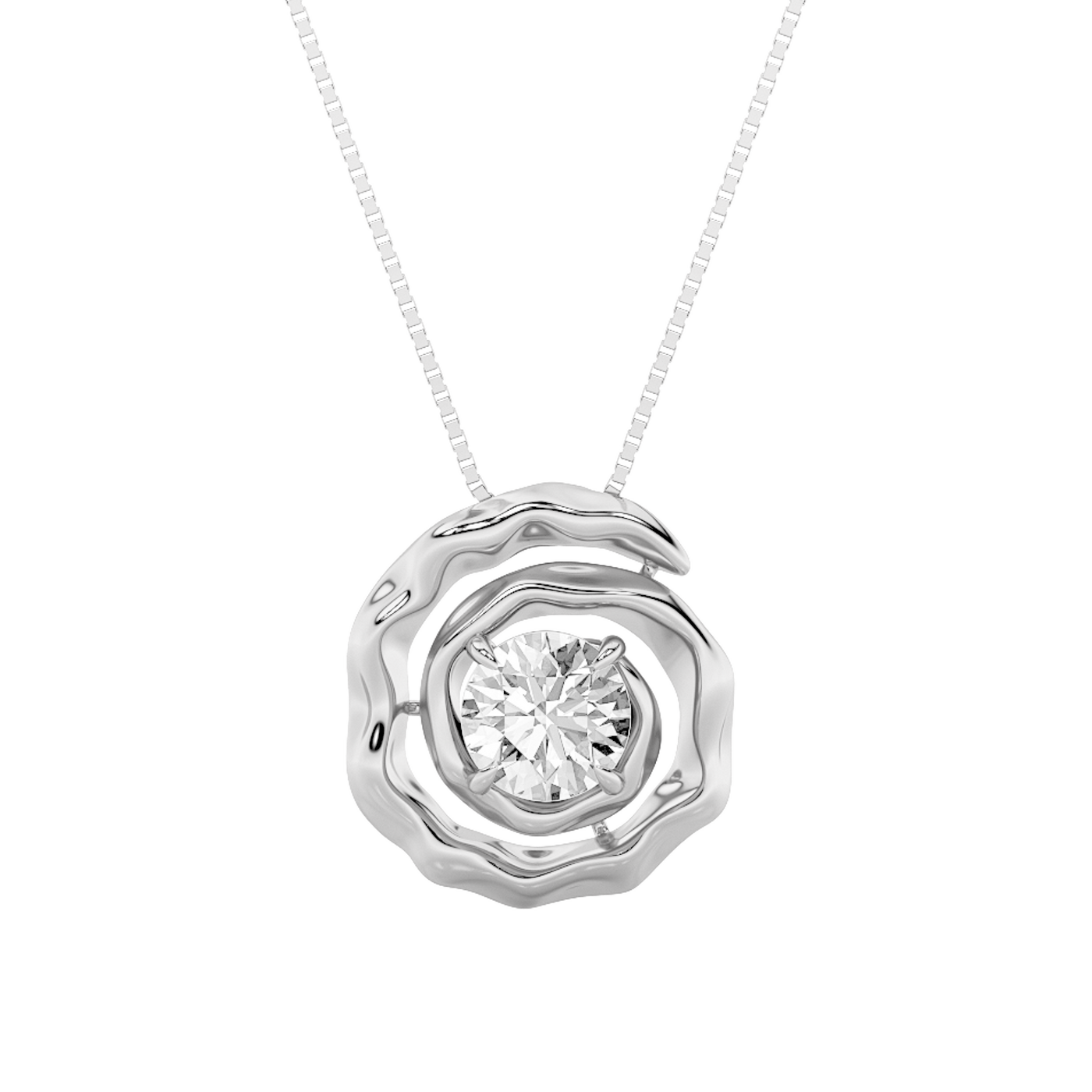 14KW 1ct Lab Diamond Pendant Contemporary Design