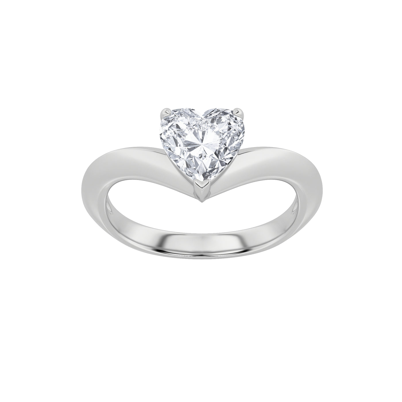 14KW 4.5ct Lab Diamond Solitaire Engagement Ring