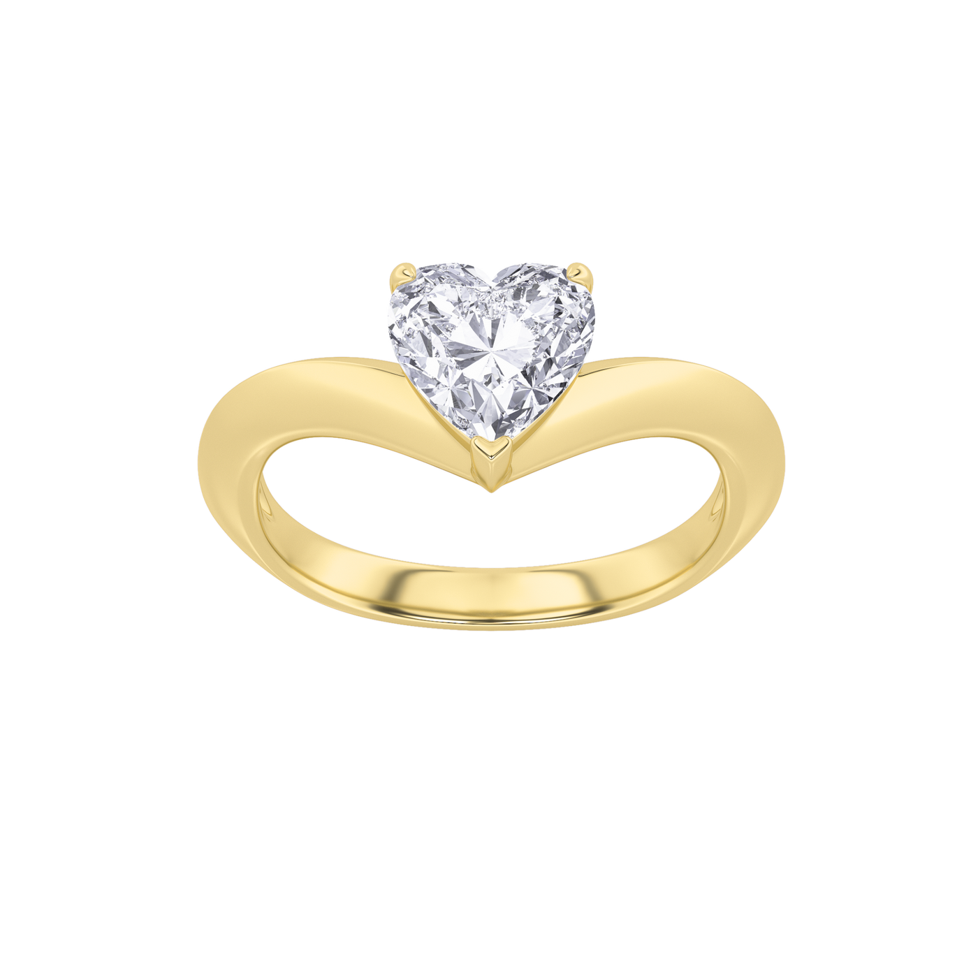 14KY 1ct Lab Diamond Solitaire Engagement Ring
