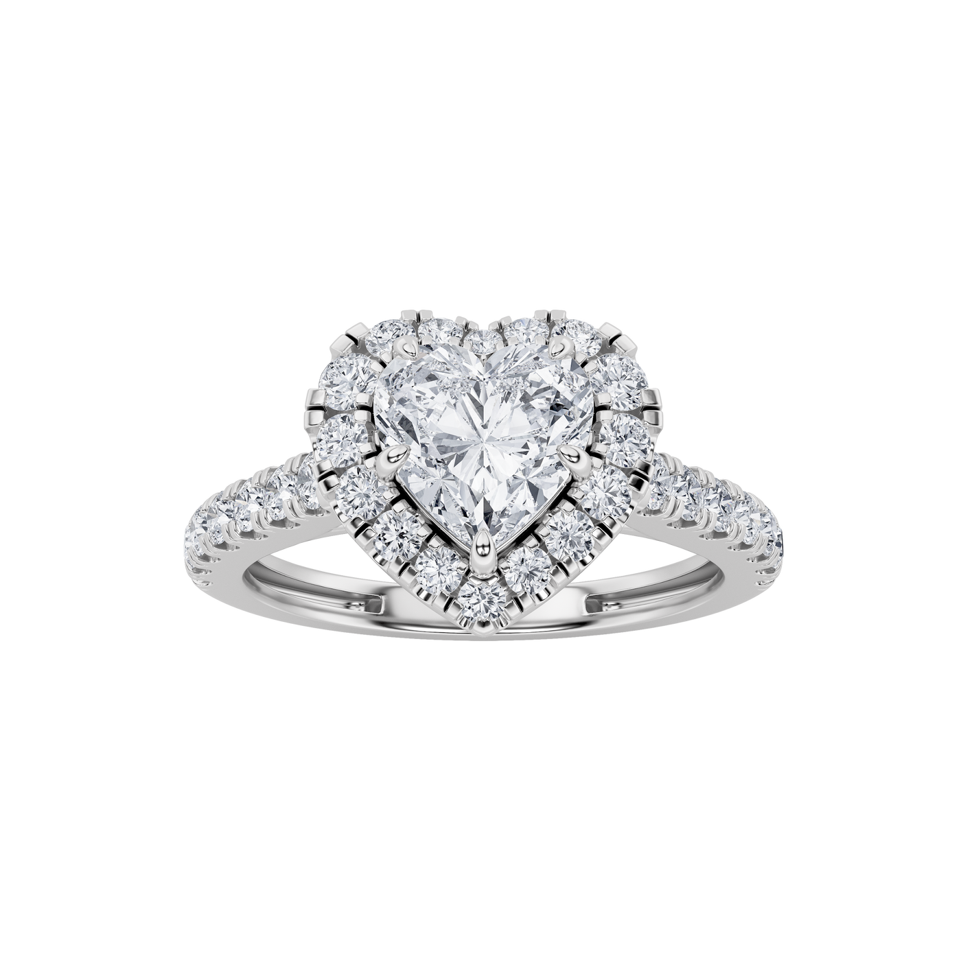 14KW 1.5ct Lab Diamond Halo Engagement Ring Sz 7