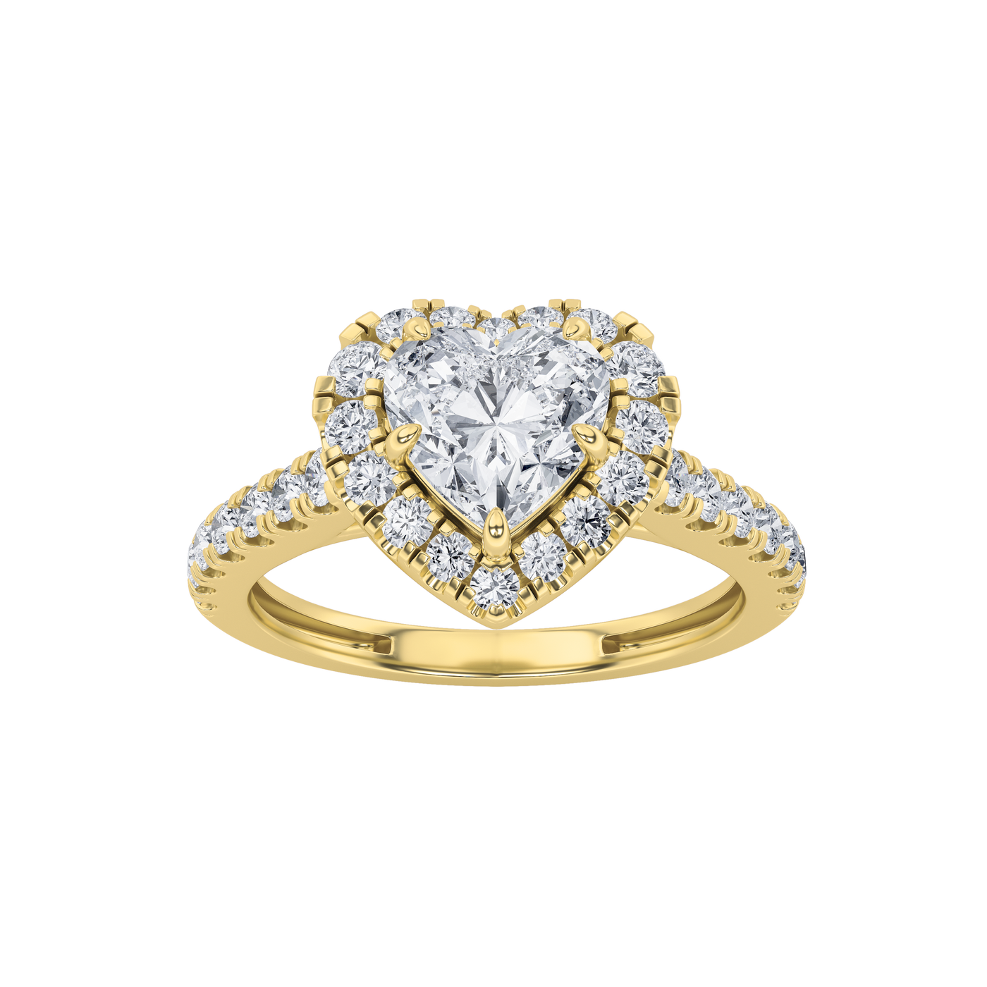 14KY 1.5ct Lab Diamond Halo Engagement Ring