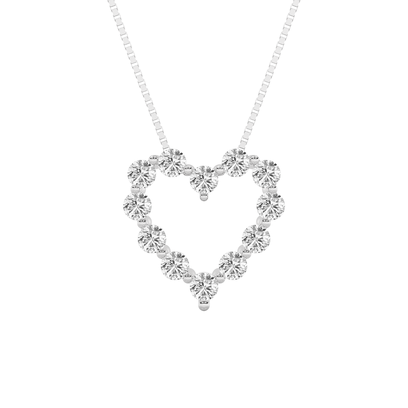 14K White Gold Lab Diamond Cluster Pendant 2ct